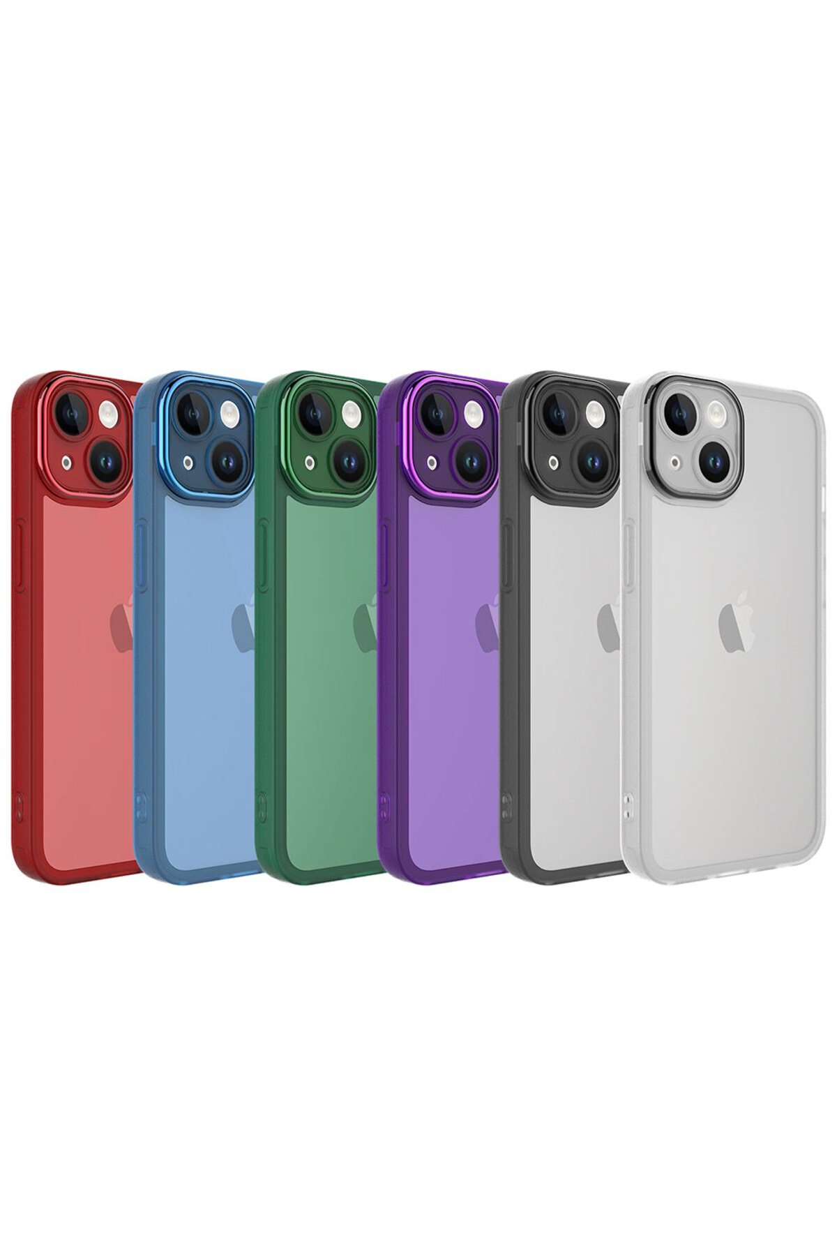 iPhone 14 Plus Uyumlu Kamera Korumalı Transparan NVTH Post Kılıf-Siyah