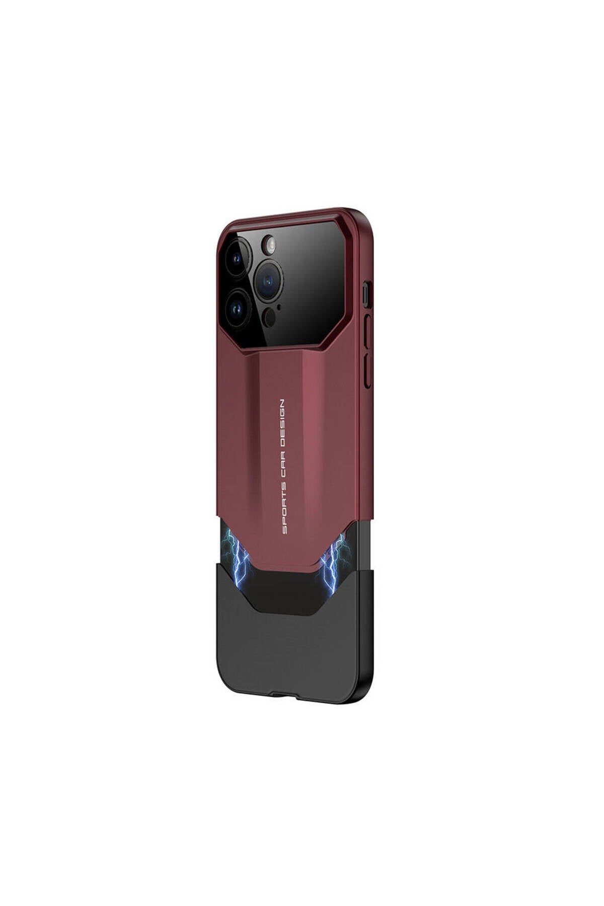 iPhone 14 Pro Max Kılıf Çift Parçalı NVTH Ays Pro İkili Kapak-Kırmızı-Siyah