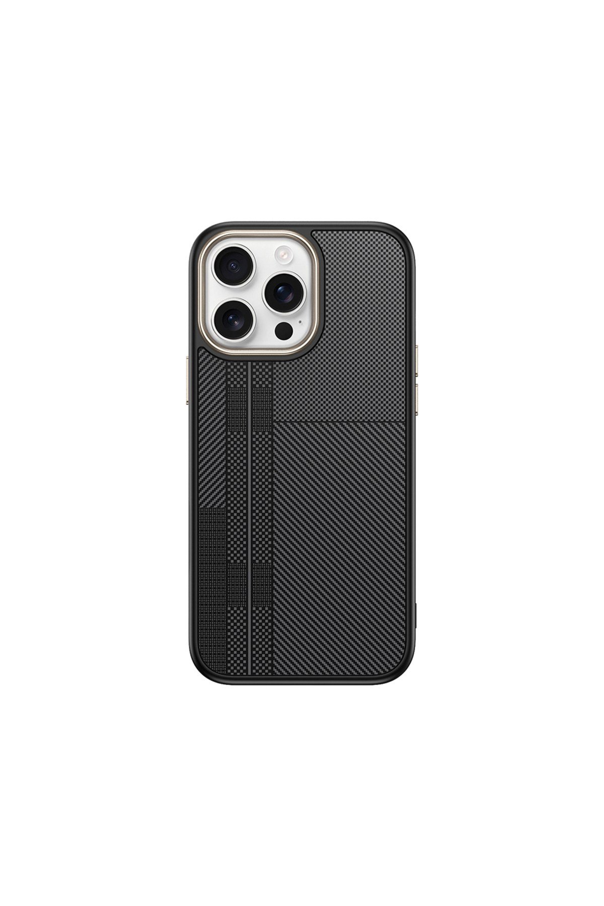 iPhone 14 Pro Max Kılıf M-safe Şarj Özellikli Karbon Fiber Görünümlü NVTH Antina Kapak - Siyah-Gri
