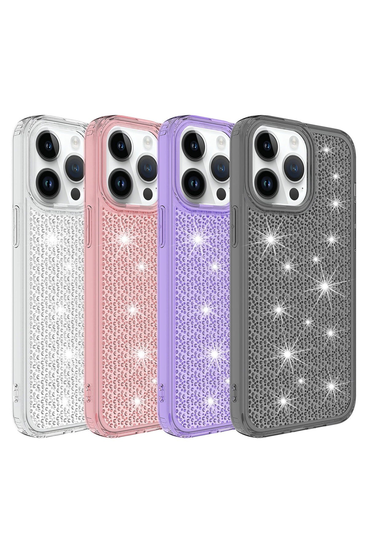 iPhone 14 Pro Max Uyumlu AiHTTgli Parlak Tasarımlı NVTH Snow Kılıf-Siyah