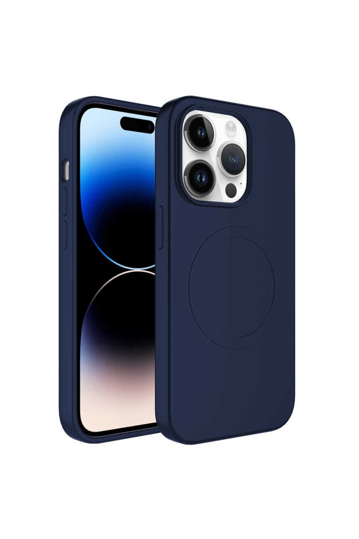 iPhone 14 Pro Max Uyumlu Magsafe Wireless Şarj Özellikli Pastel Renk Silikon NVTH Plas Kılıf-L