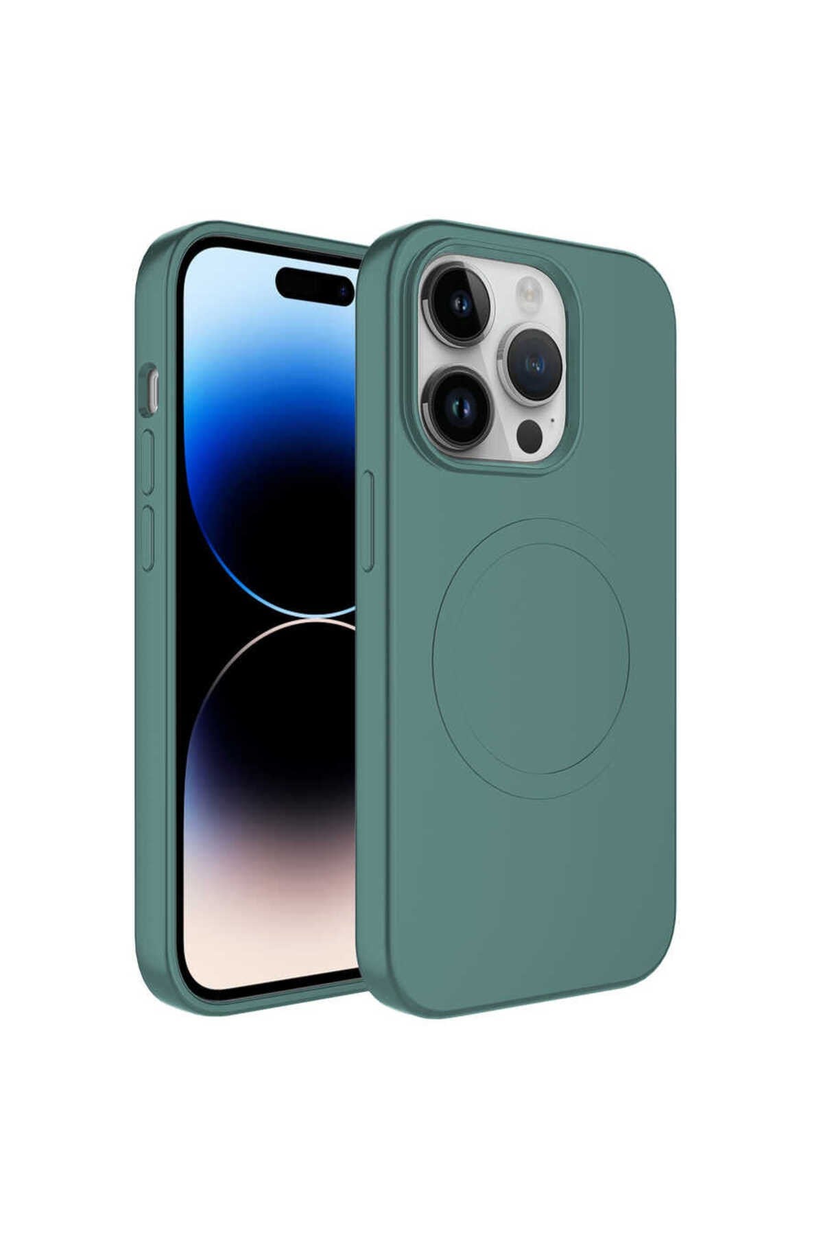 iPhone 14 Pro Max Uyumlu Magsafe Wireless Şarj Özellikli Pastel Renk Silikon NVTH Plas Kılıf-K