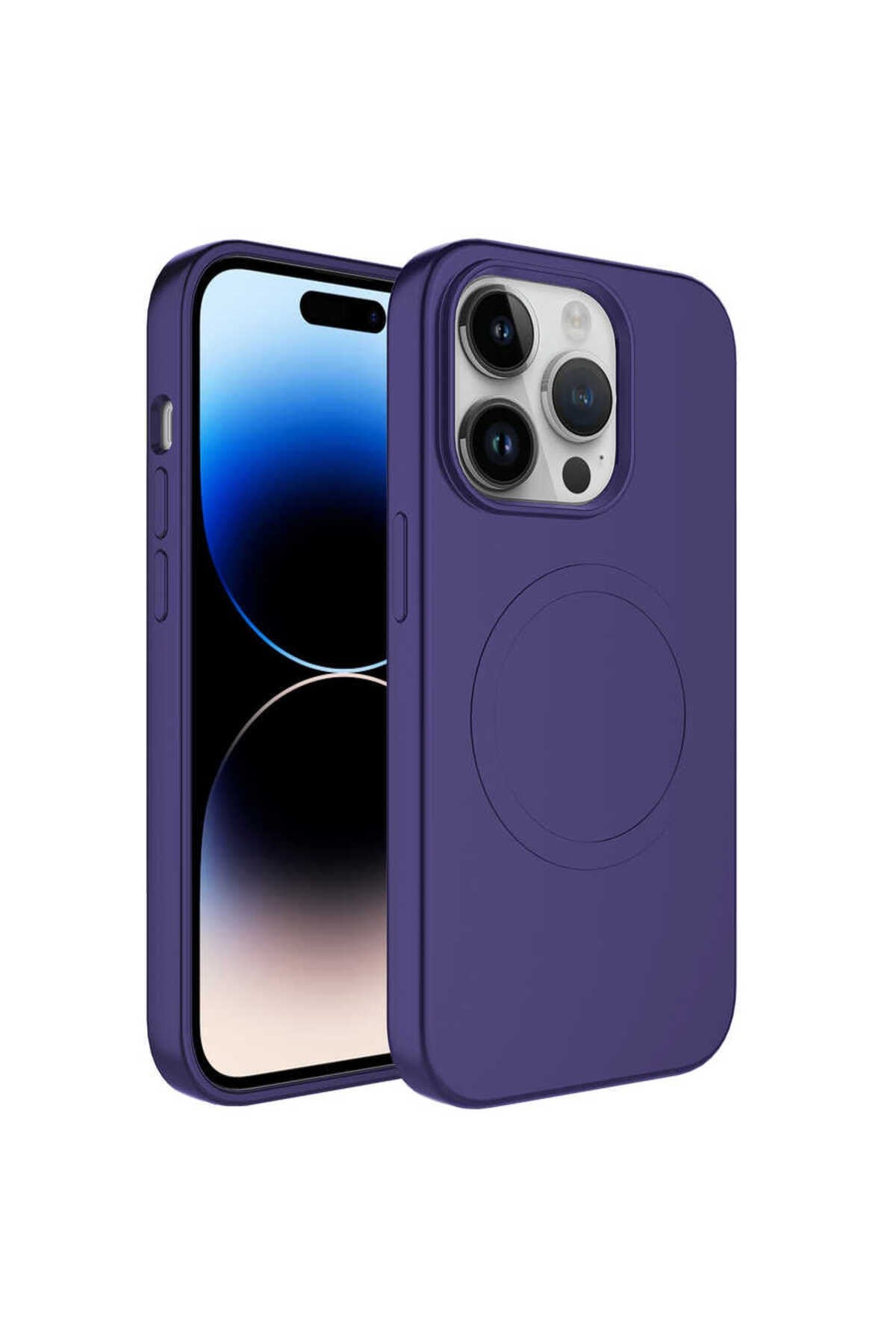 iPhone 14 Pro Max Uyumlu Magsafe Wireless Şarj Özellikli Pastel Renk Silikon NVTH Plas Kılıf-M