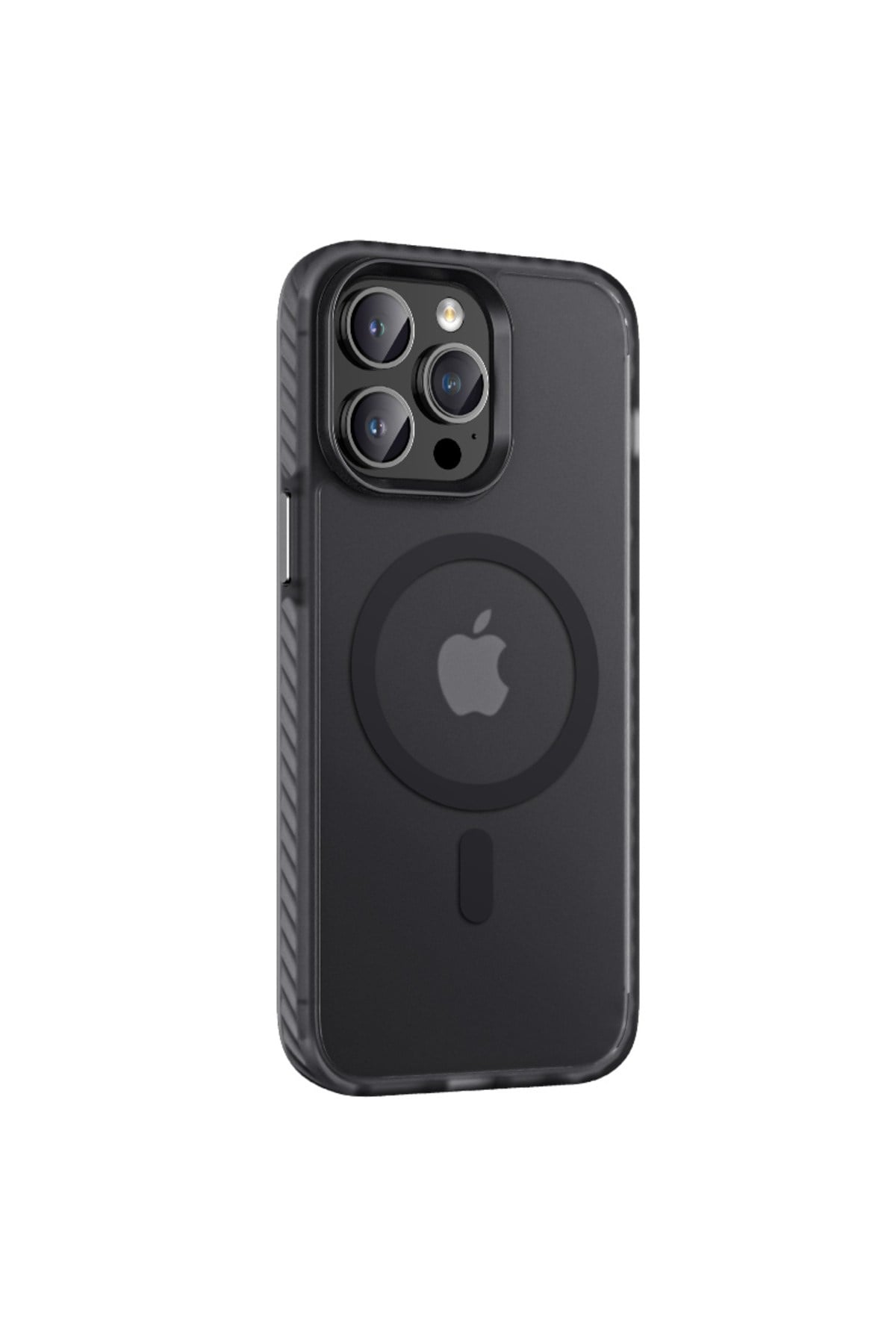 iPhone 14 Pro Max Uyumlu Mat Arka Yüzey Wireless Şarj Özellikli NVTH Locik Kılıf-Siyah