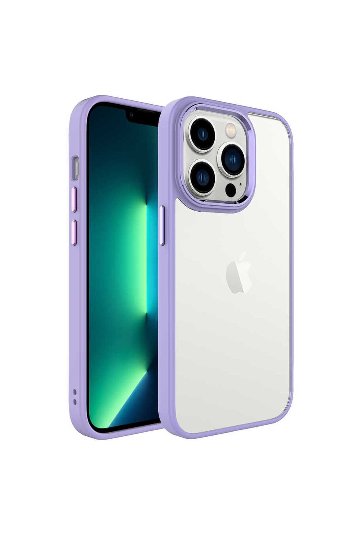 iPhone 14 Pro Max Uyumlu NVTH Krom Kılıf-Lila