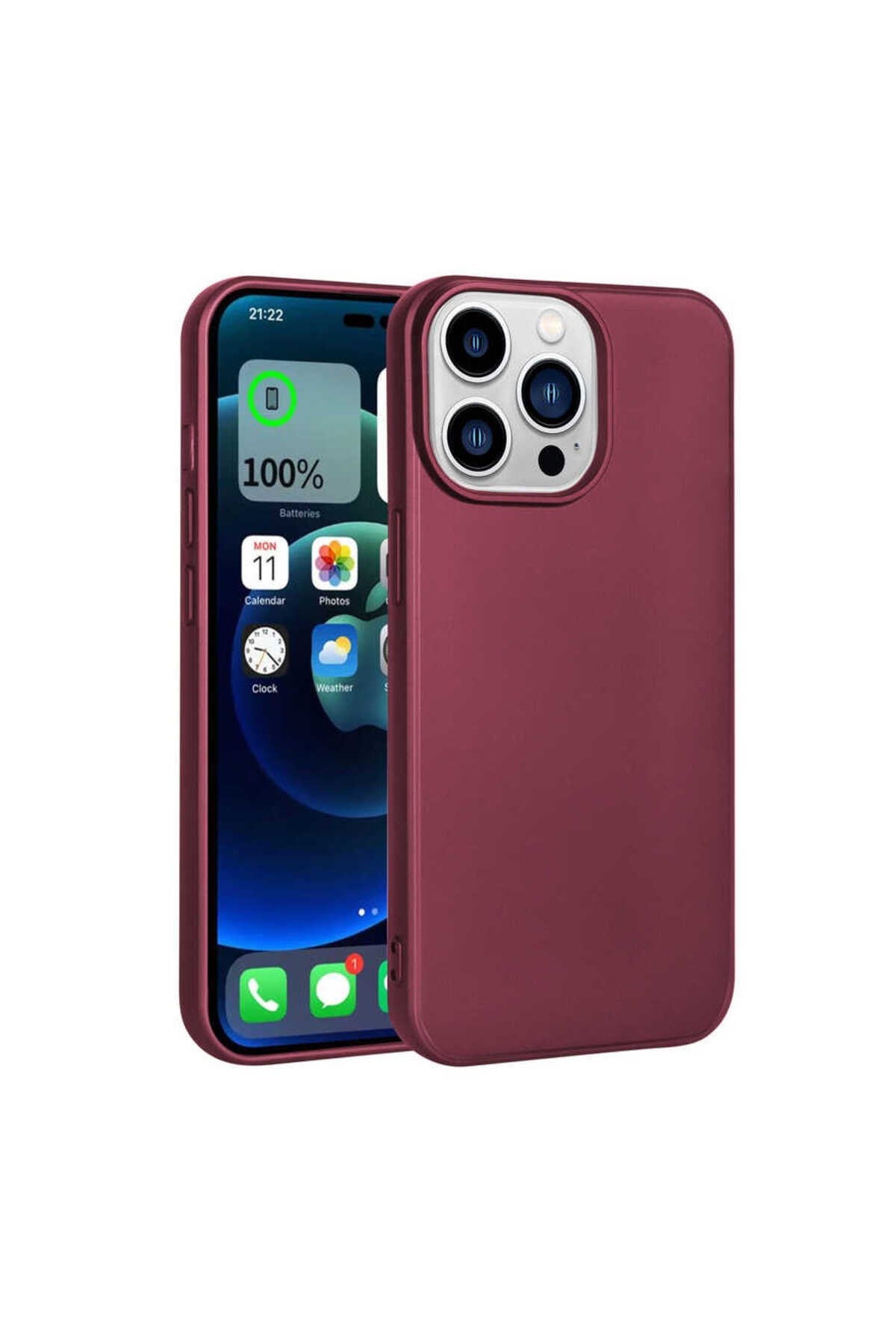 iPhone 14 Pro Max Uyumlu NVTH Premier Silikon Kılıf-Mürdüm
