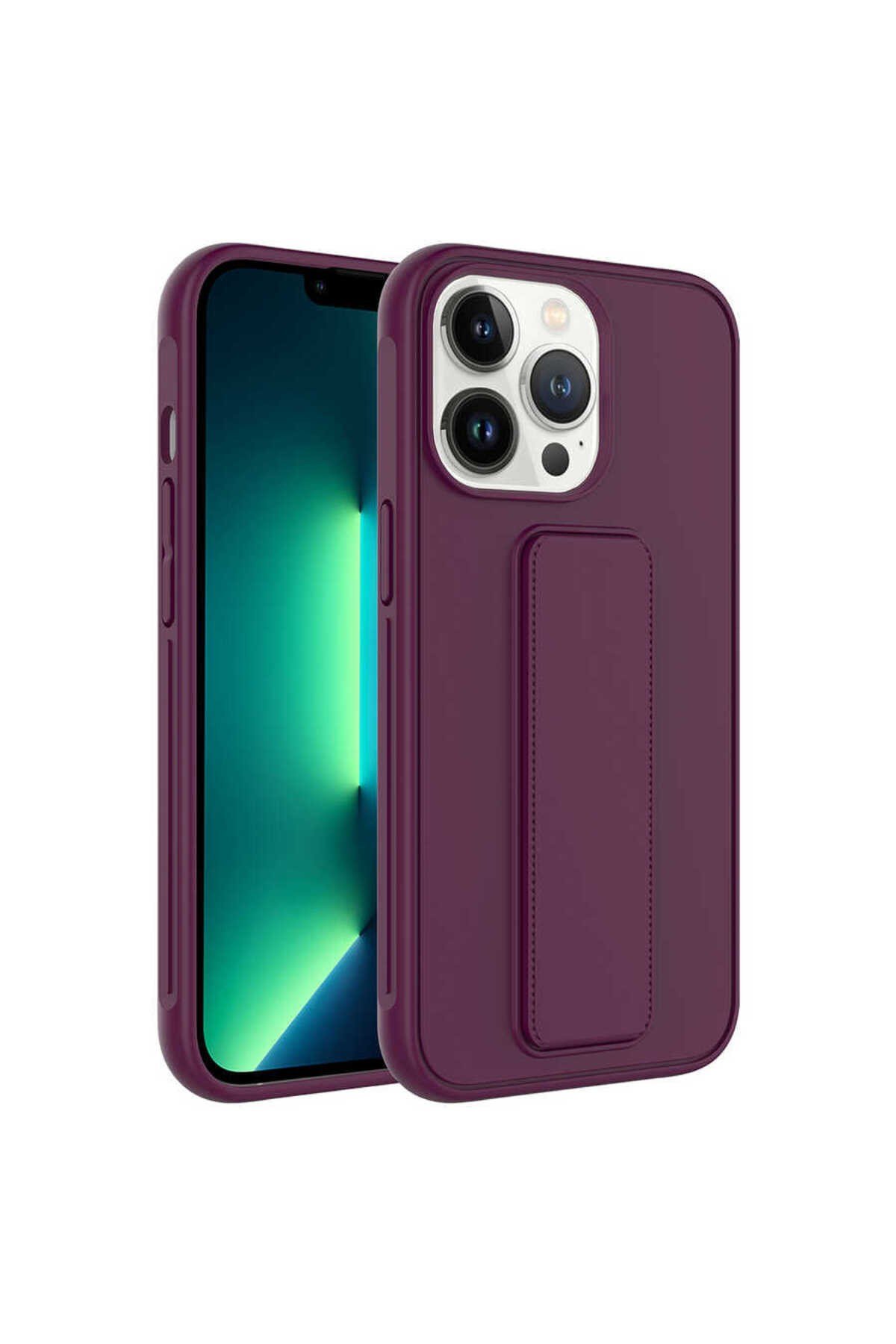iPhone 14 Pro Max Uyumlu NVTH Qstand Kılıf-Mürdüm