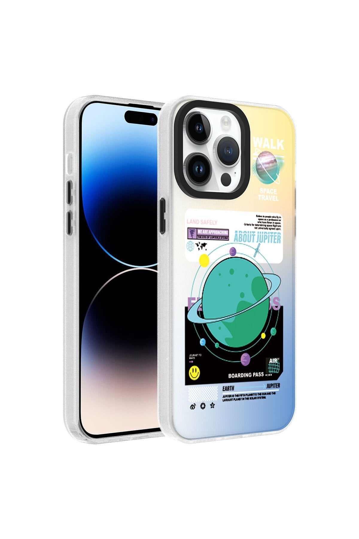 iPhone 14 Pro Uyumlu Desenli NVTH Dragon Sert Kılıf-Gezegen