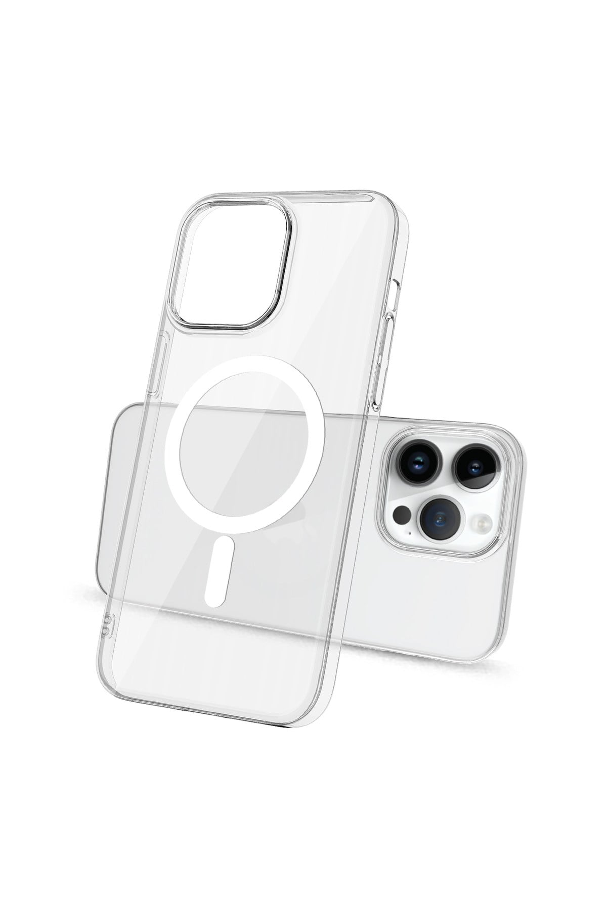 iPhone 14 Pro Uyumlu NVTH Wireless Şarj Özellikli Şeffaf Tek Kamera Çerçeveli Porto Kılıf-Renk