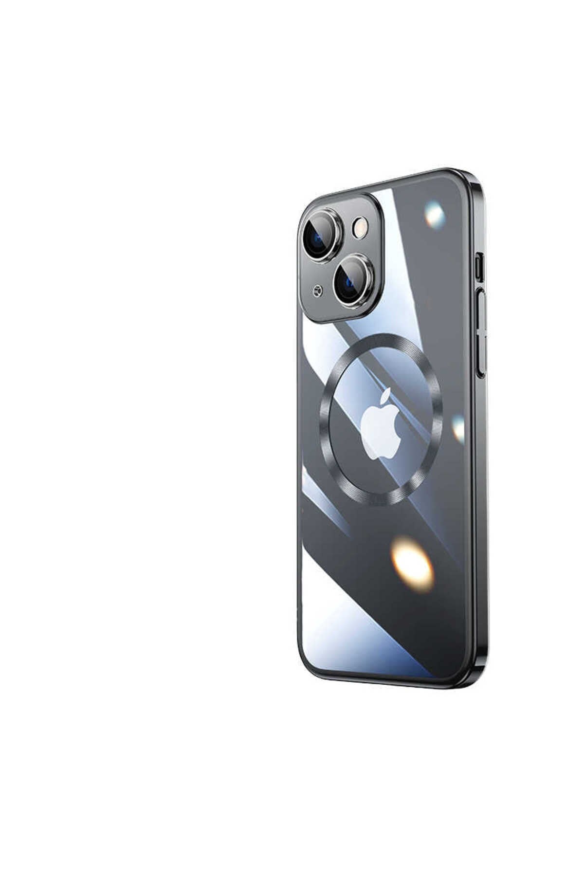 iPhone 14 Uyumlu Wireless Şarj Özellikli Sert PC NVTH Riksos Magsafe Kılıf-Siyah