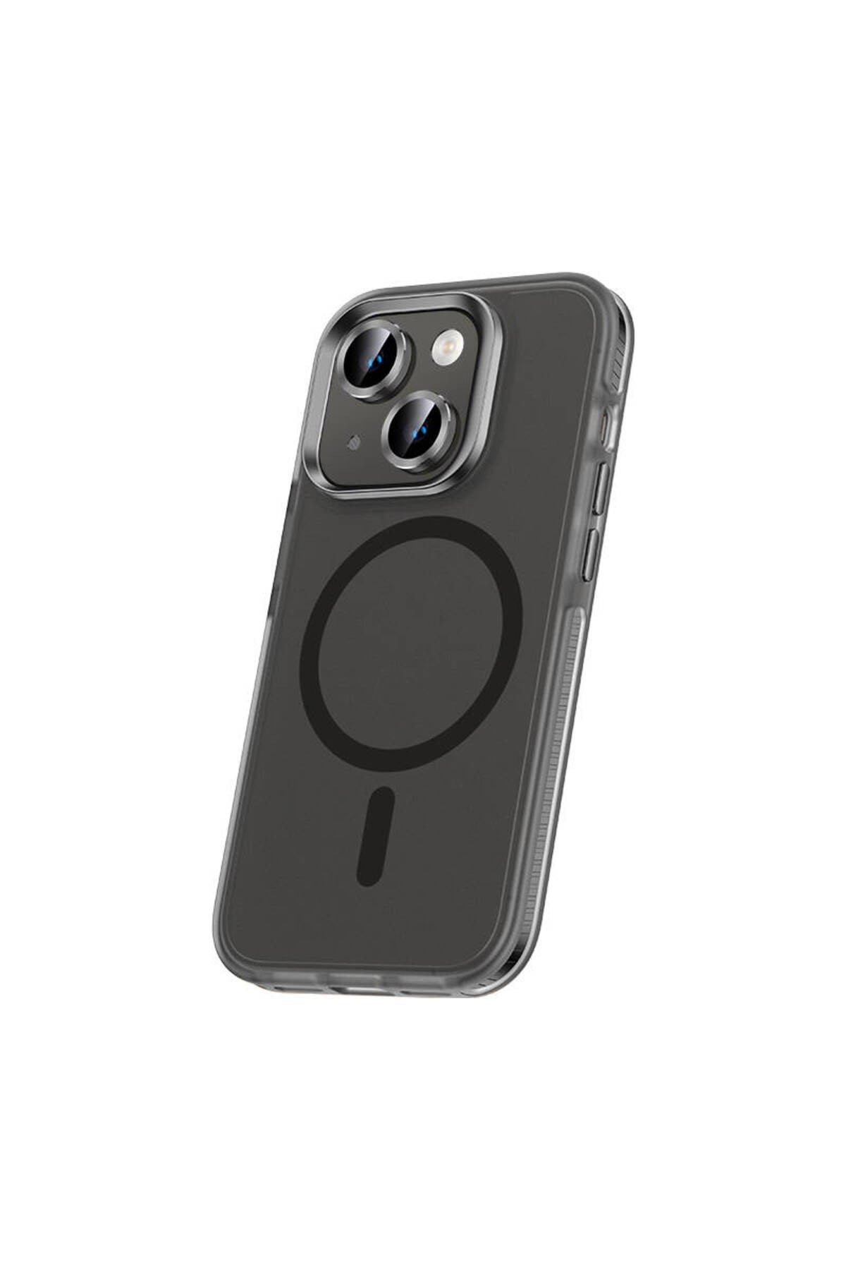 iPhone 15 Plus Kılıf Airbagli Magsafe Wireless Şarj Özellikli Lens Koruyuculu NVTH Klaptika Kapak -