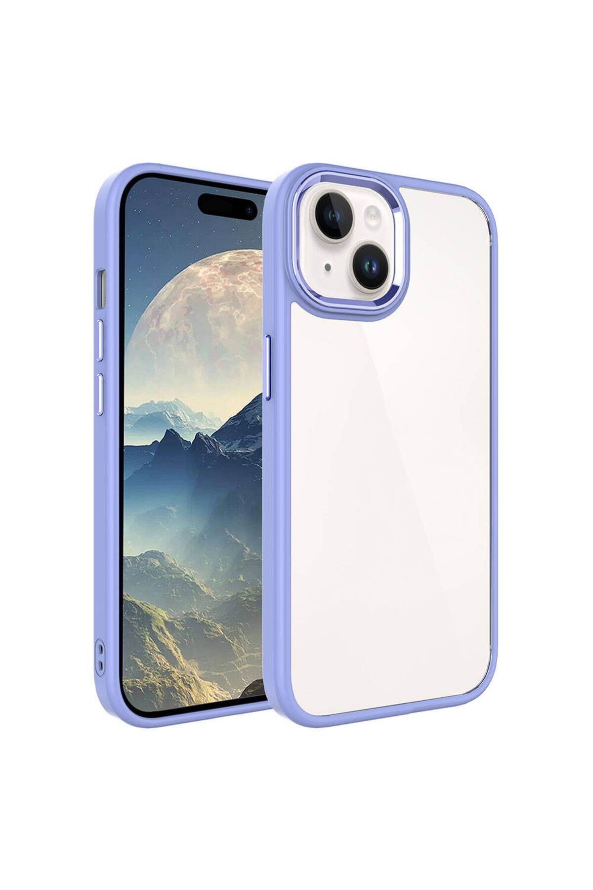 iPhone 15 Plus Uyumlu NVTH Krom Kılıf-Lila