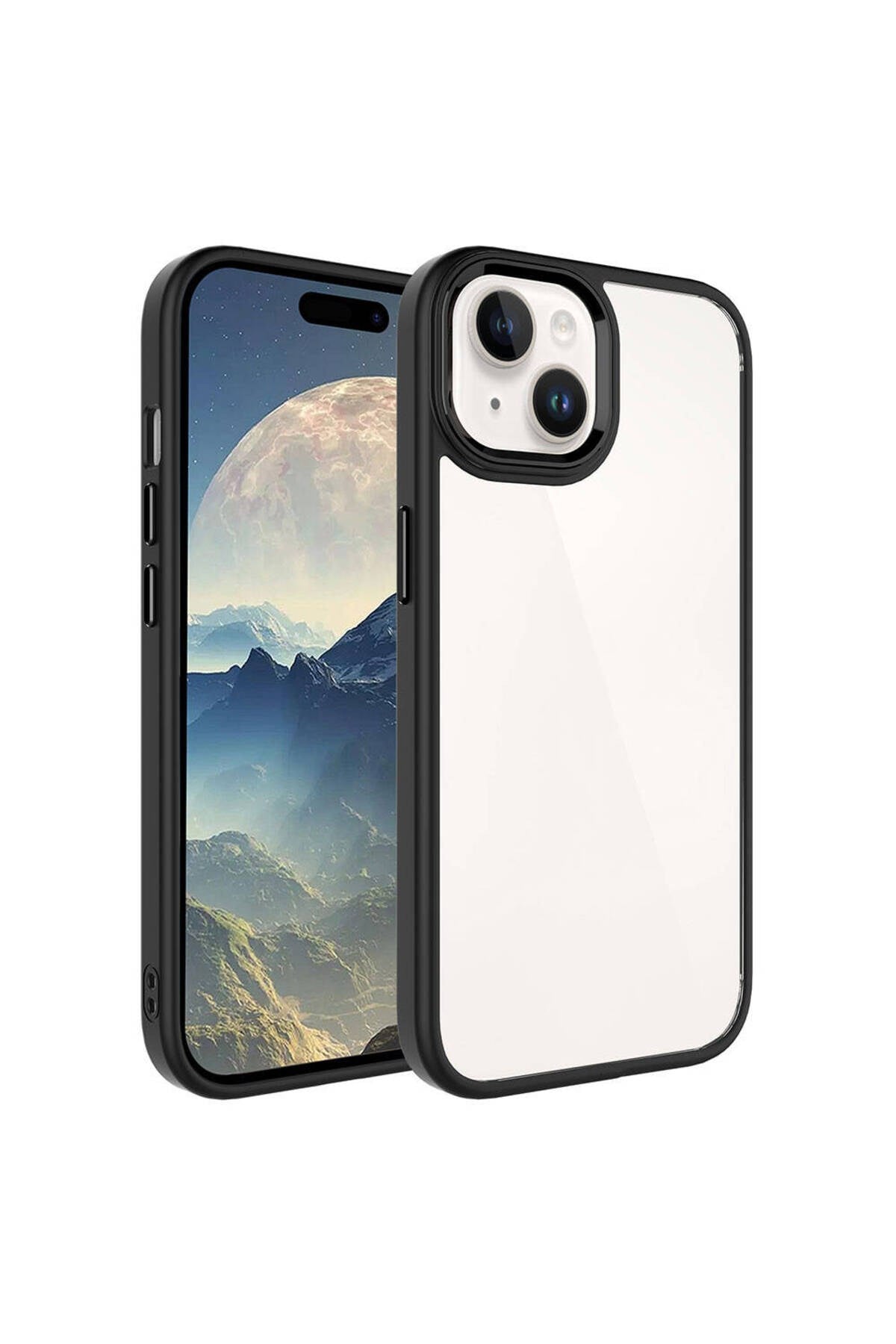 iPhone 15 Plus Uyumlu NVTH Krom Kılıf-Siyah
