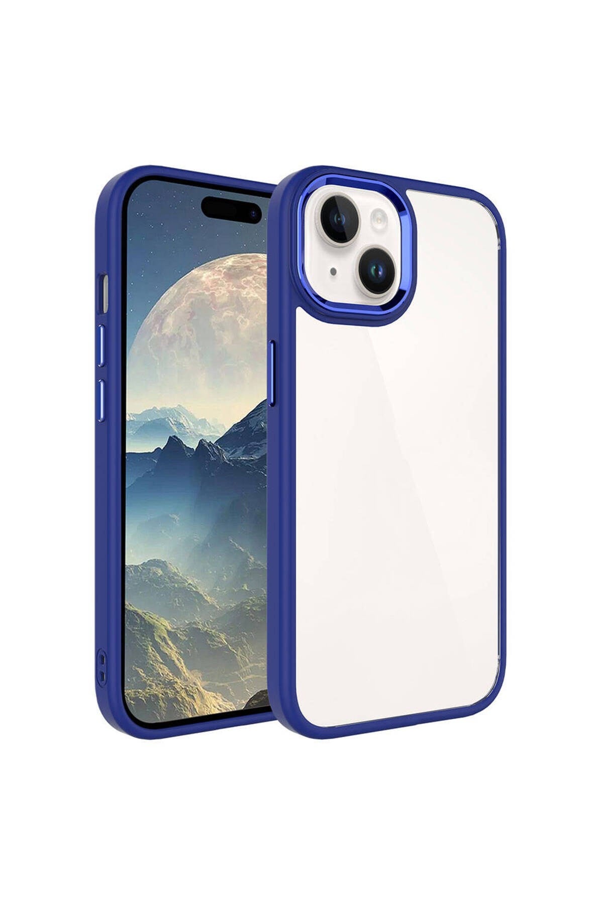 iPhone 15 Plus Uyumlu NVTH Krom Kılıf-Lacivert