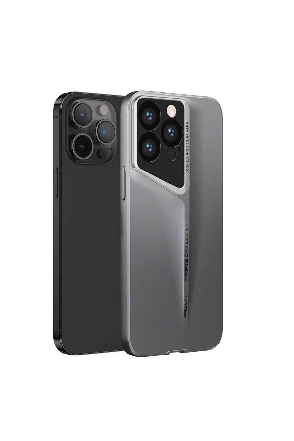 iPhone 15 Pro Kılıf Ultra İnce Kamera Korumalı Sert Rubber NVTH Procase Kapak-Titanyum-Gri