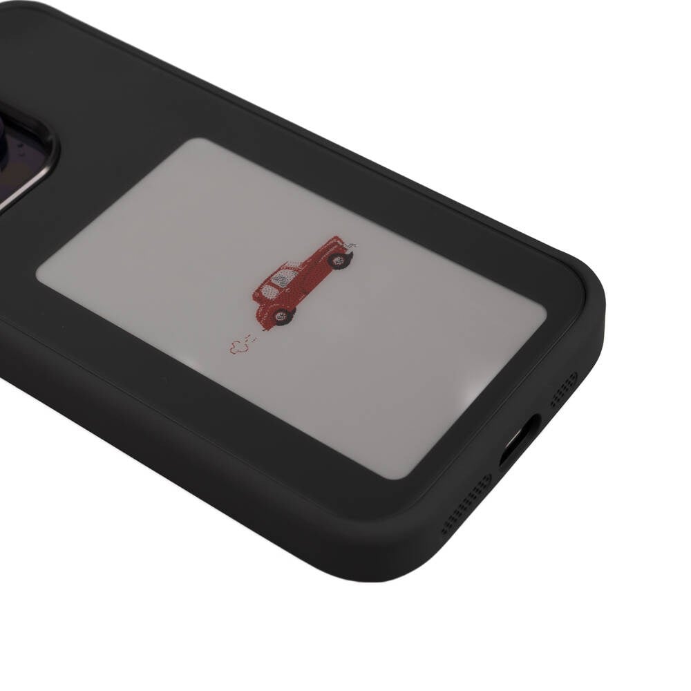 iPhone 15 Pro Max NVTH Ekranı Yansıtan NVTH Akıllı NFC Kılıf-Siyah