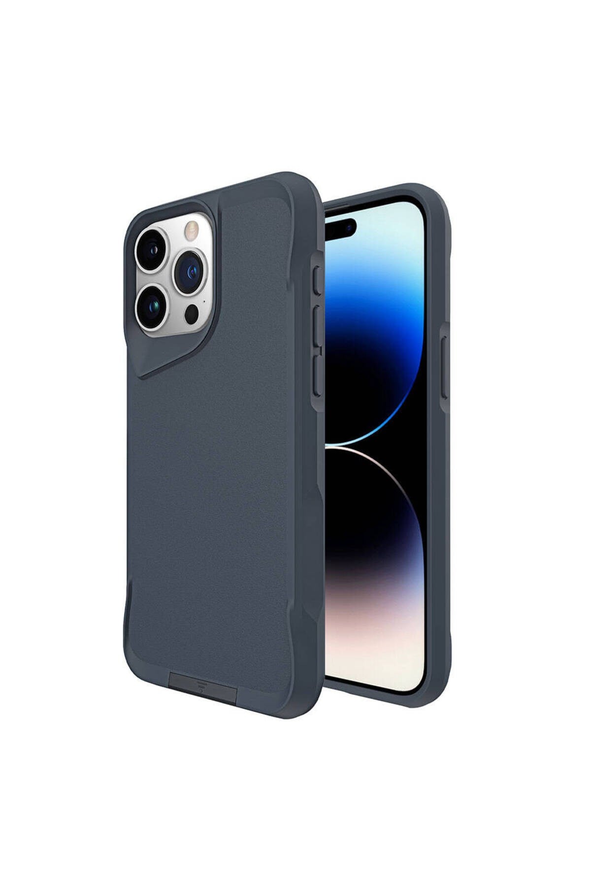 iPhone 15 Pro Max Uyumlu NVTH AiHTTg Kenarlı T-Max Mat Standlı Kılıf-Siyah