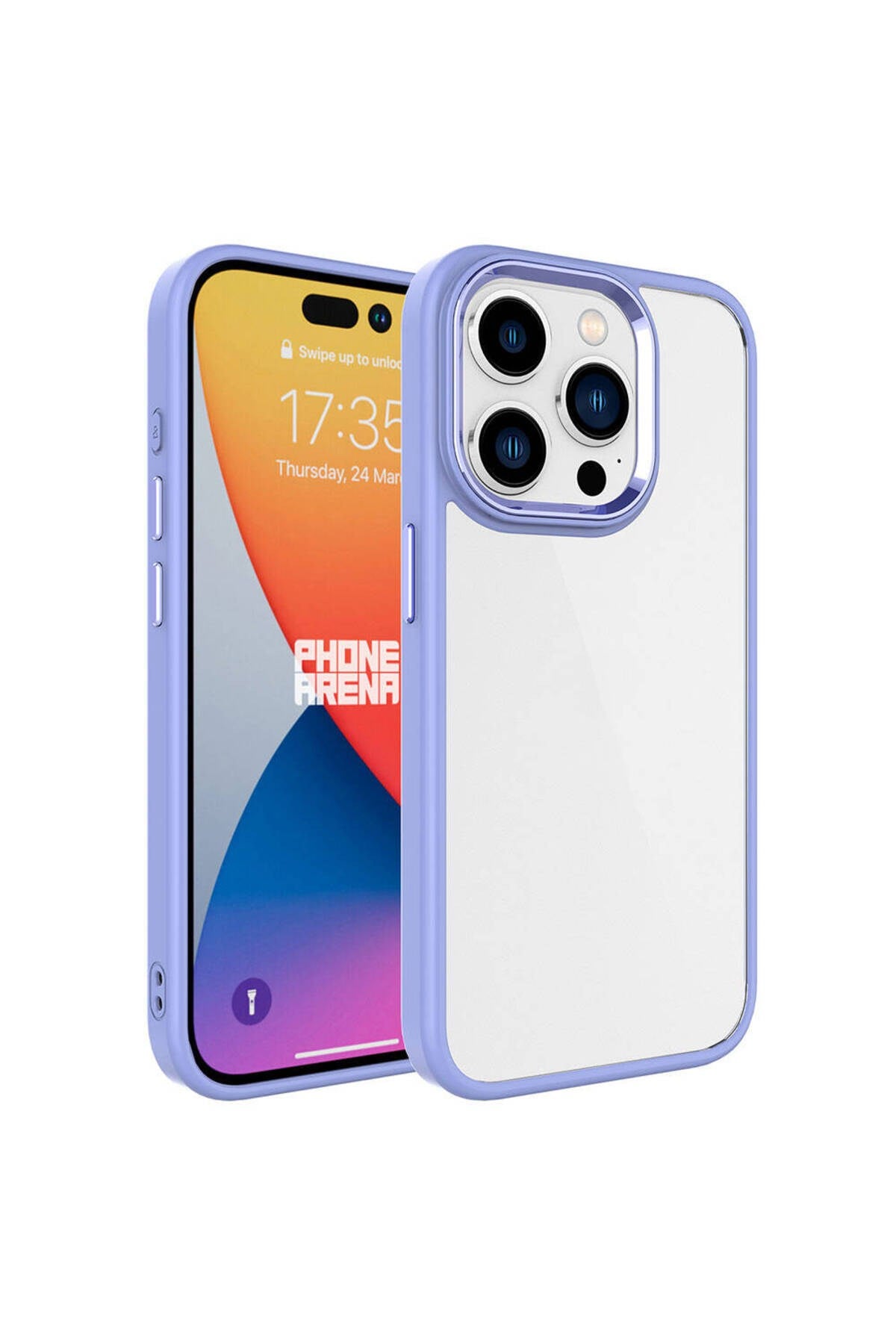 iPhone 15 Pro Max Uyumlu NVTH Krom Kılıf-Lila