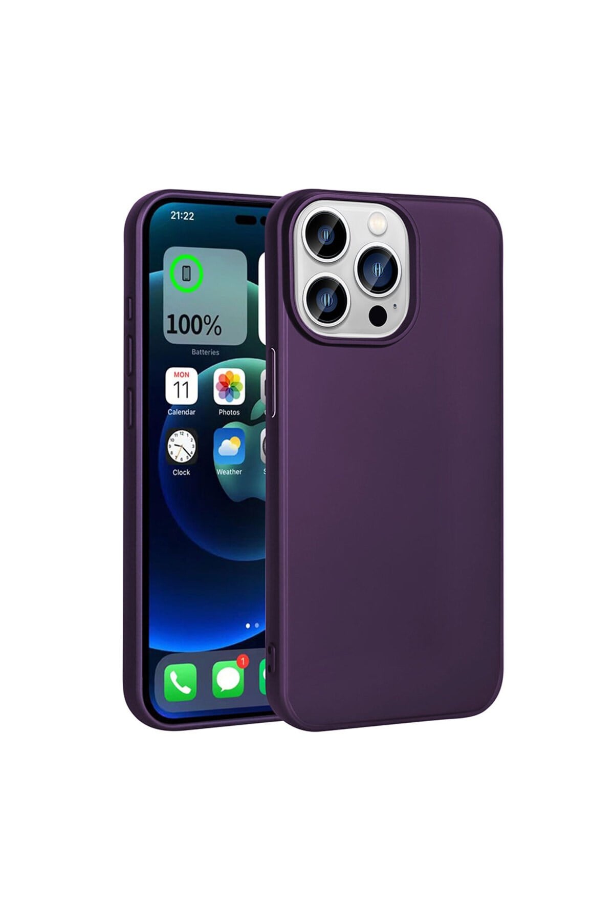 iPhone 15 Pro Max Uyumlu NVTH Premier Silikon Kılıf-Derin Mor