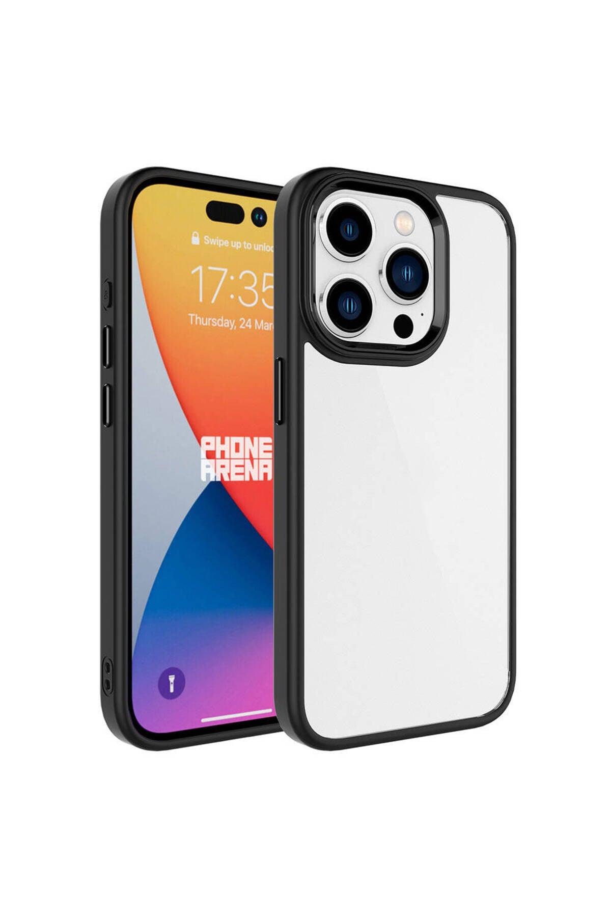 iPhone 15 Pro Uyumlu NVTH Krom Kılıf-Siyah