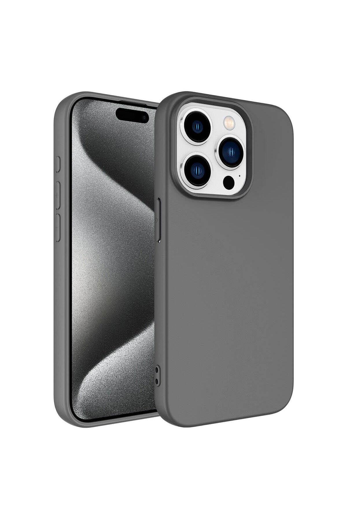iPhone 15 Pro Uyumlu NVTH LSR Lansman Kılıf-Koyu Gri