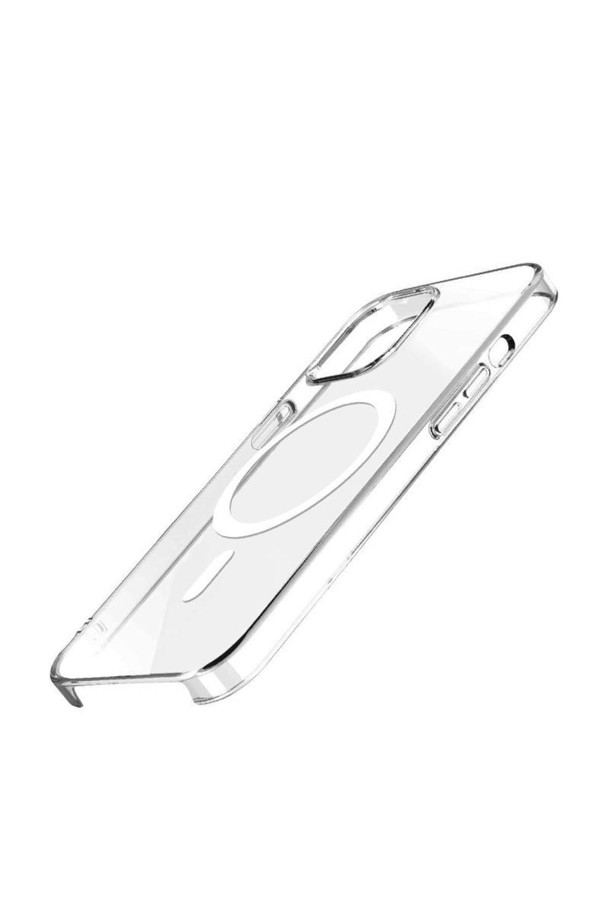 iPhone 15 Pro Uyumlu NVTH Wireless Şarj Özellikli Şeffaf Orjin Kılıf-Renksiz