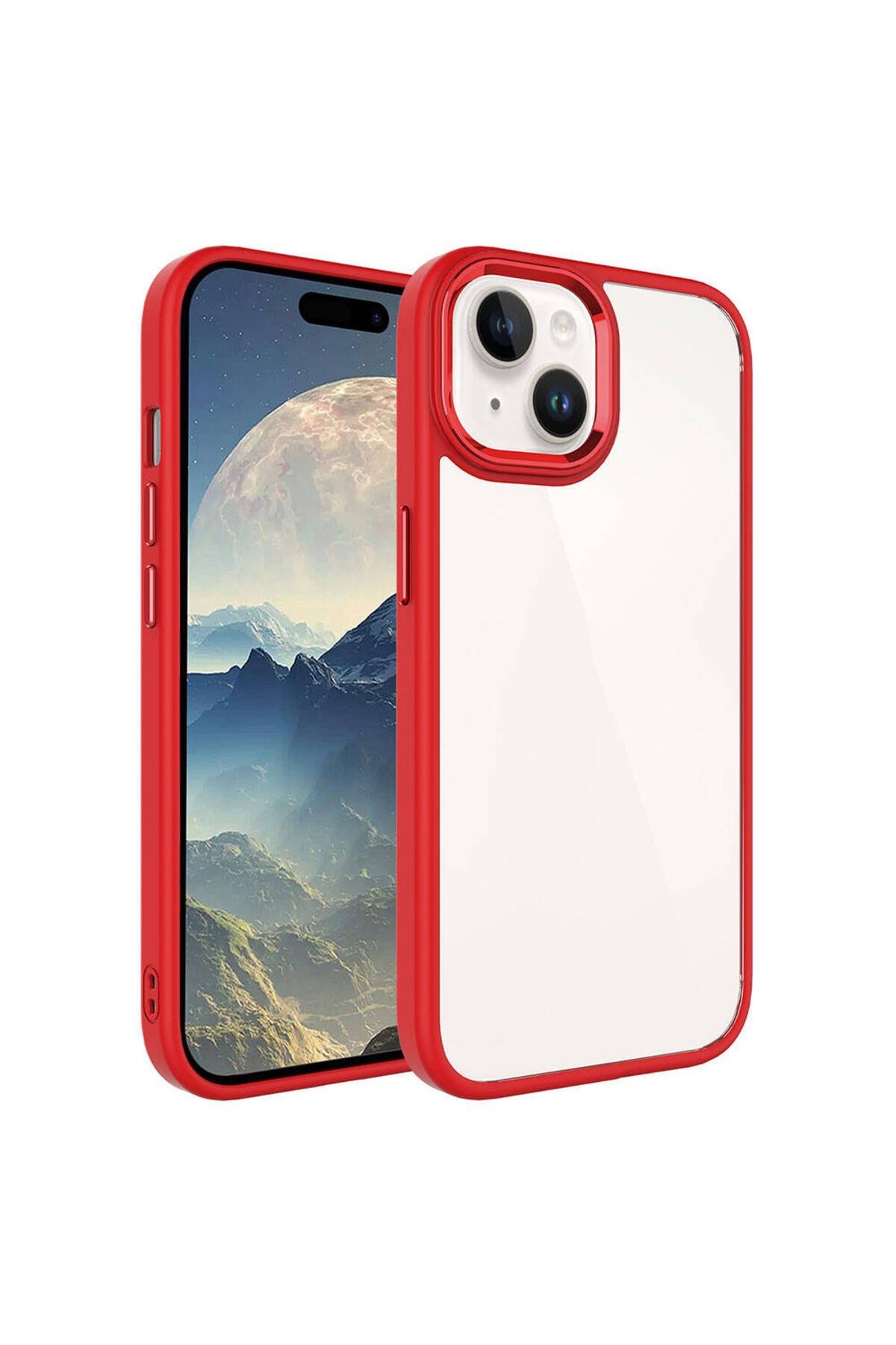 iPhone 15 Uyumlu NVTH Krom Kılıf-Kırmızı