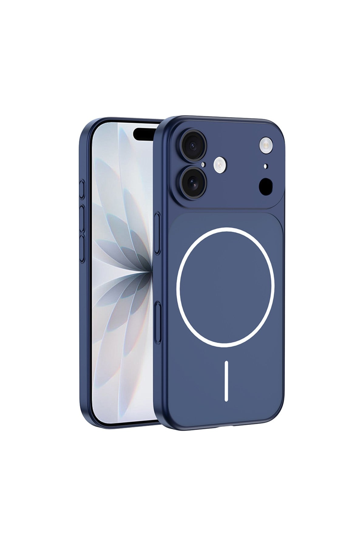 iPhone 16 Kılıf NVTH M-Safe Şarj Özellikli Kamera Korumalı Spark Kapak - Mavi