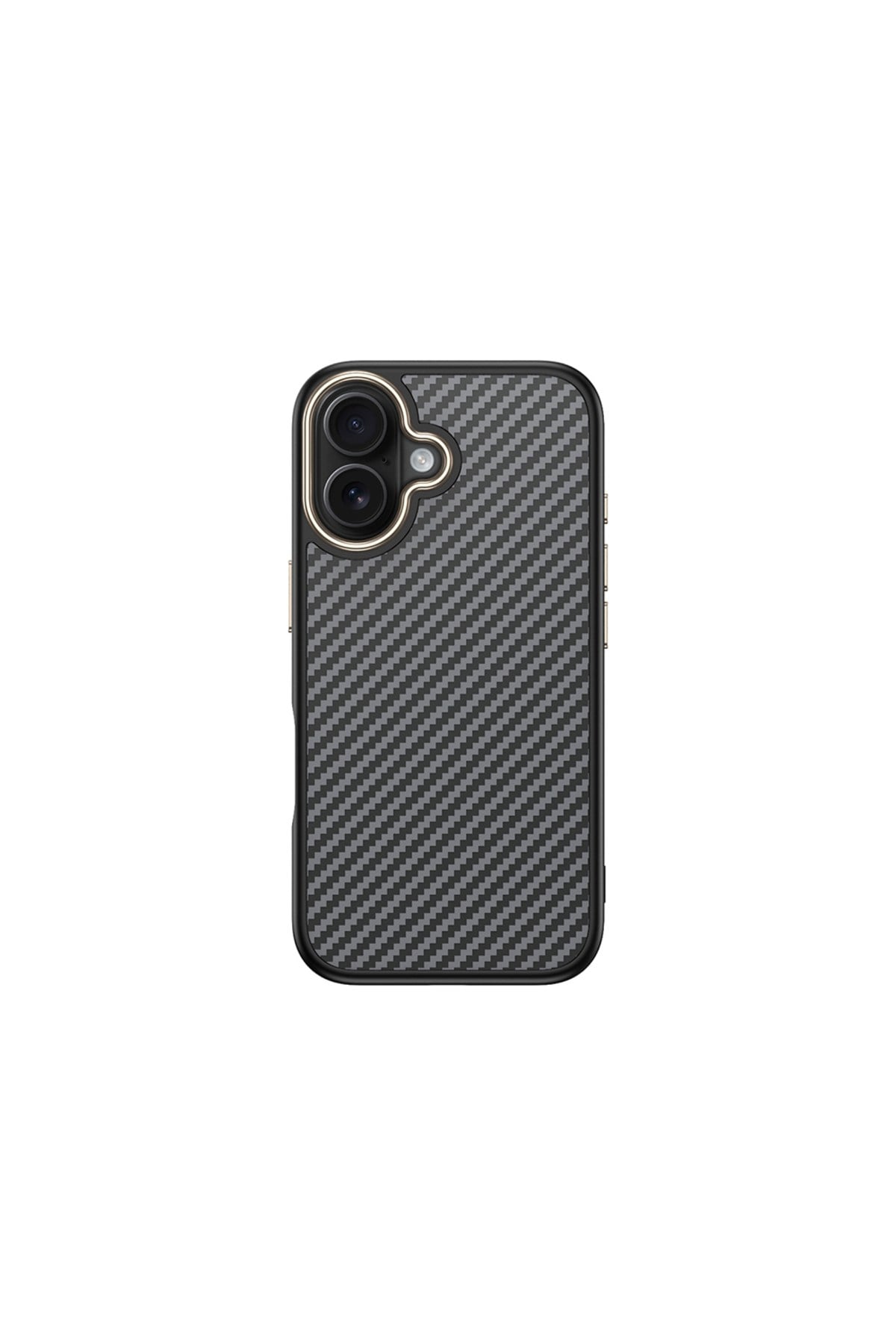 iPhone 16 Plus Kılıf M-safe Şarj Özellikli Karbon Fiber Görünümlü NVTH Antina Kapak - Gri