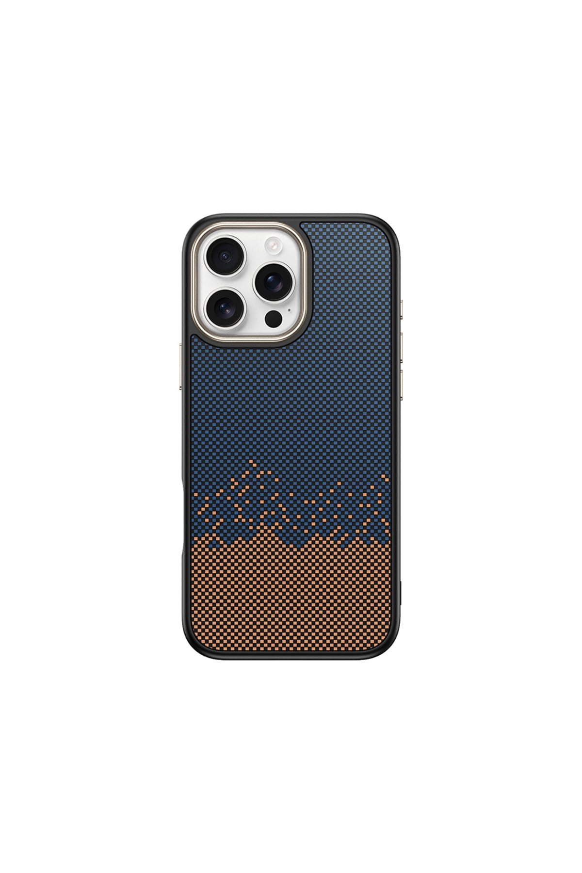 iPhone 16 Pro Kılıf M-safe Şarj Özellikli Karbon Fiber Görünümlü NVTH Antina Kapak - Mavi
