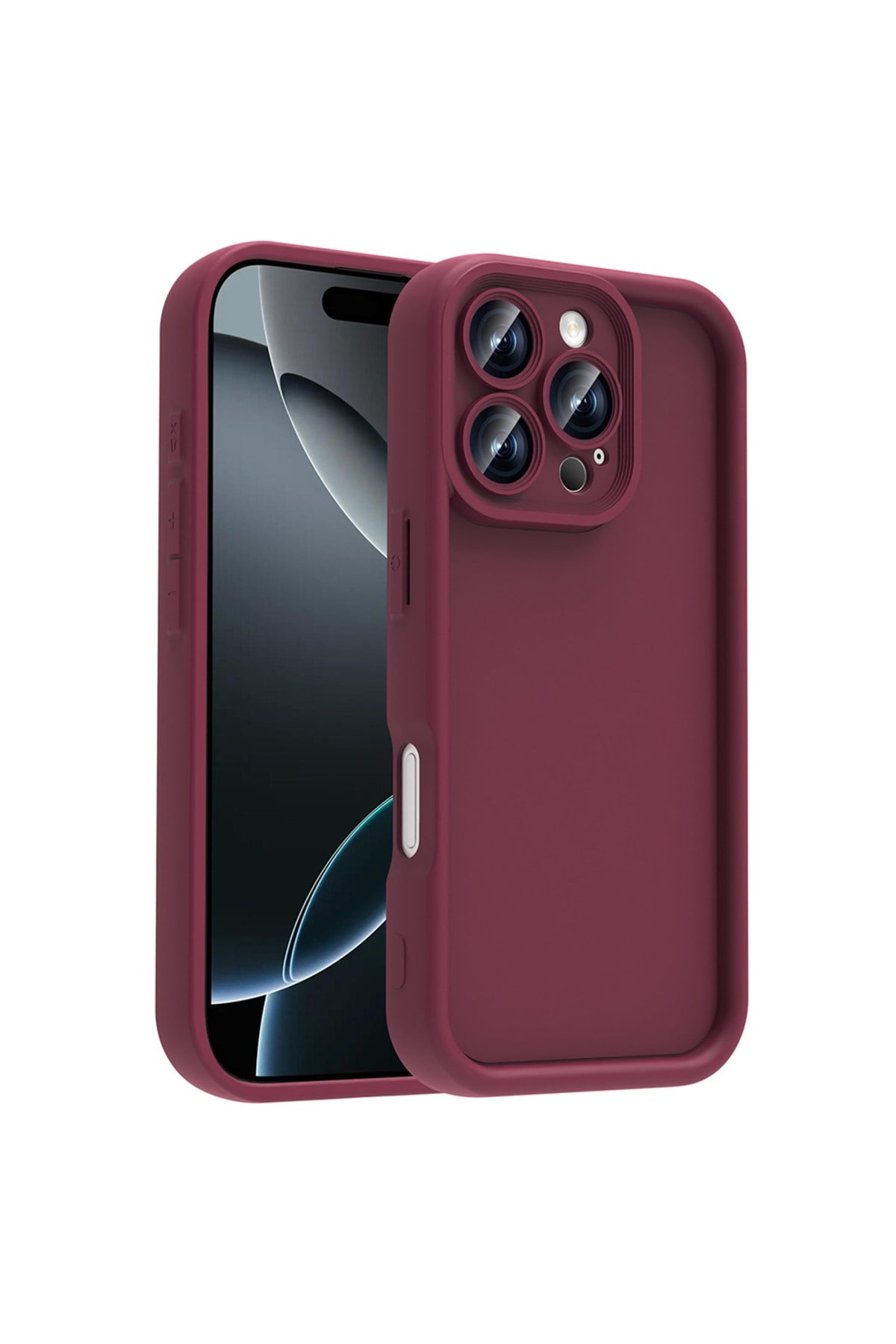 iPhone 16 Pro Max Kılıf Kamera Korumalı NVTH Ananas Kapak - Mürdüm