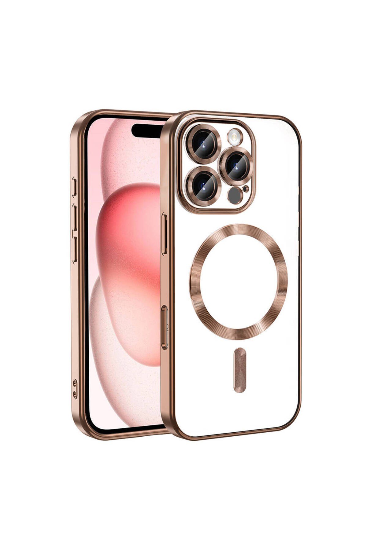 iPhone 16 Pro Max Kılıf Kamera Korumalı Magsafe Wireless Şarj Özellikli NVTH Demre Kapak - Desert Ti