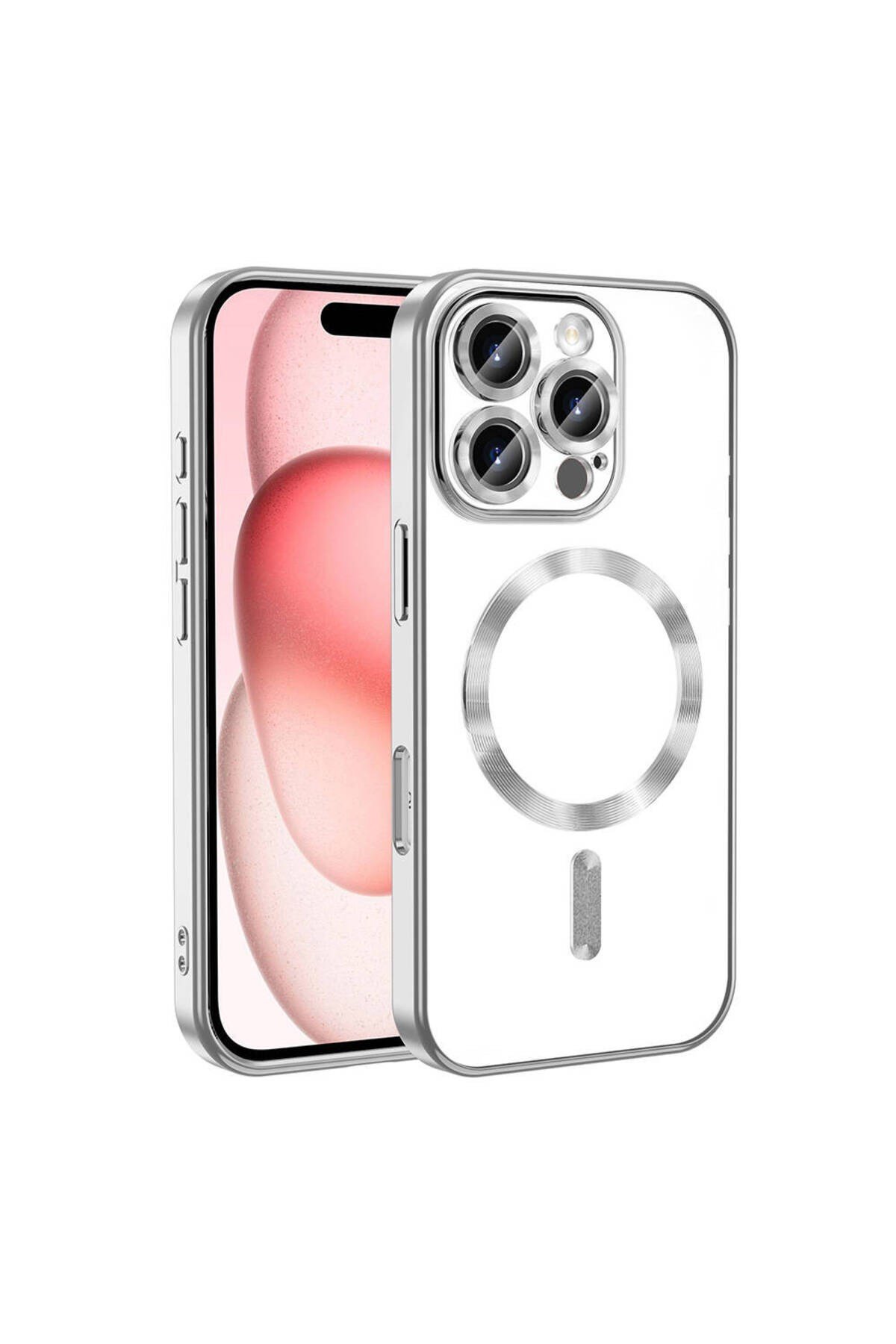 iPhone 16 Pro Max Kılıf Kamera Korumalı Magsafe Wireless Şarj Özellikli NVTH Demre Kapak - Titanyum