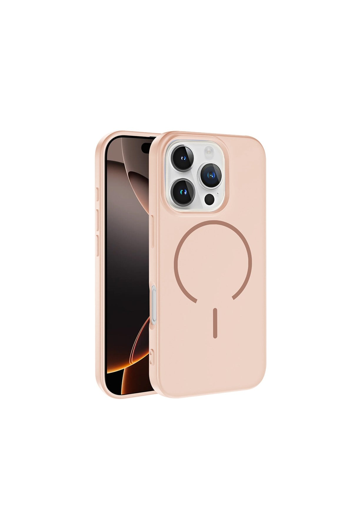 iPhone 16 Pro Max Kılıf M-safe Şarj Özellikli NVTH Meta Kapak - Rose Pembe