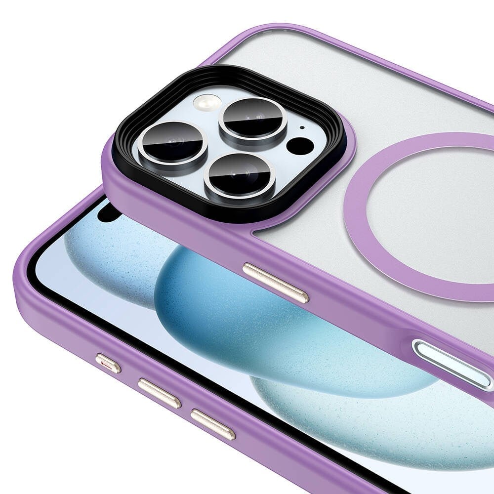 iPhone 16 Pro Max Kılıf Mat Arka Yüzey Wireless Şarj Özellikli NVTH Flet Magsafe Kapak-Siyah