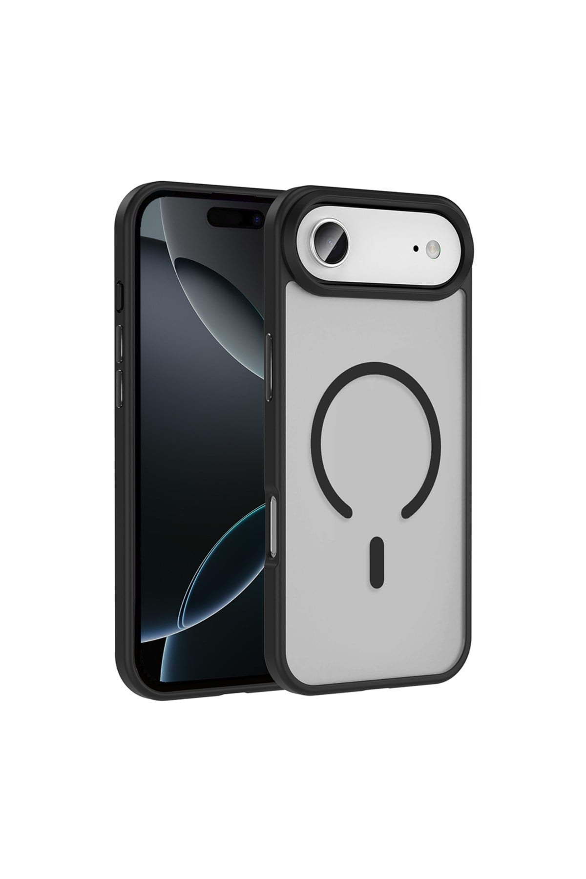 iPhone 17 Air Kılıf M-safe Şarj Özellikli Mat Arka Yüzey NVTH Sio Kapak - Siyah
