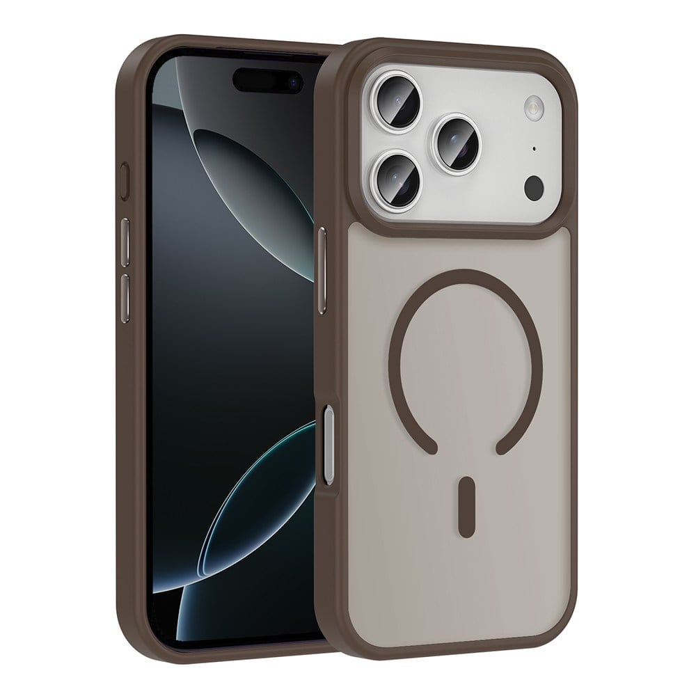 iPhone 17 Pro Max Kılıf M-safe Şarj Özellikli Mat Arka Yüzey NVTH Sio Kapak - Desert Titanyum