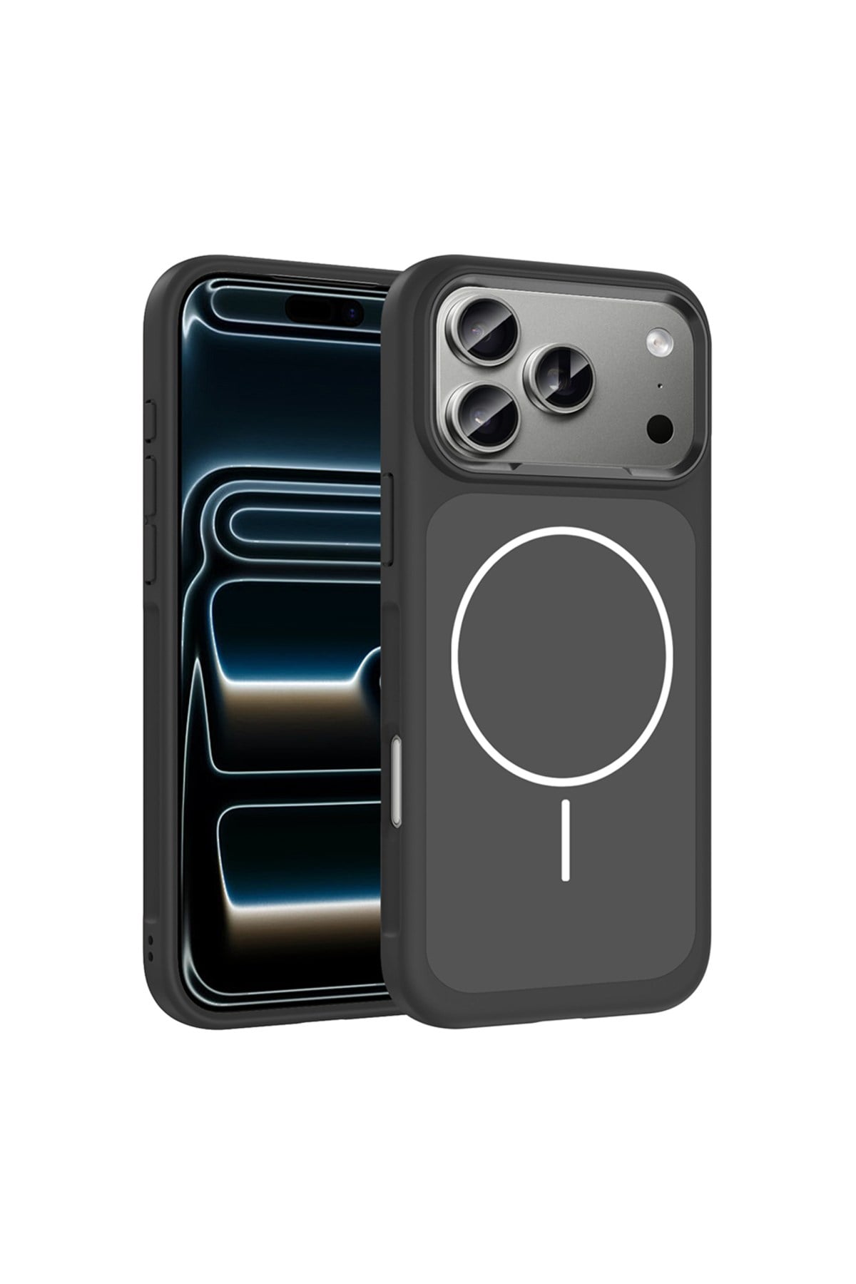 iPhone 17 Pro Max Kılıf M-Safe Şarj Özellikli Metal Kamera Çerçeveli NVTH Sanremo Silikon Kapak - Si
