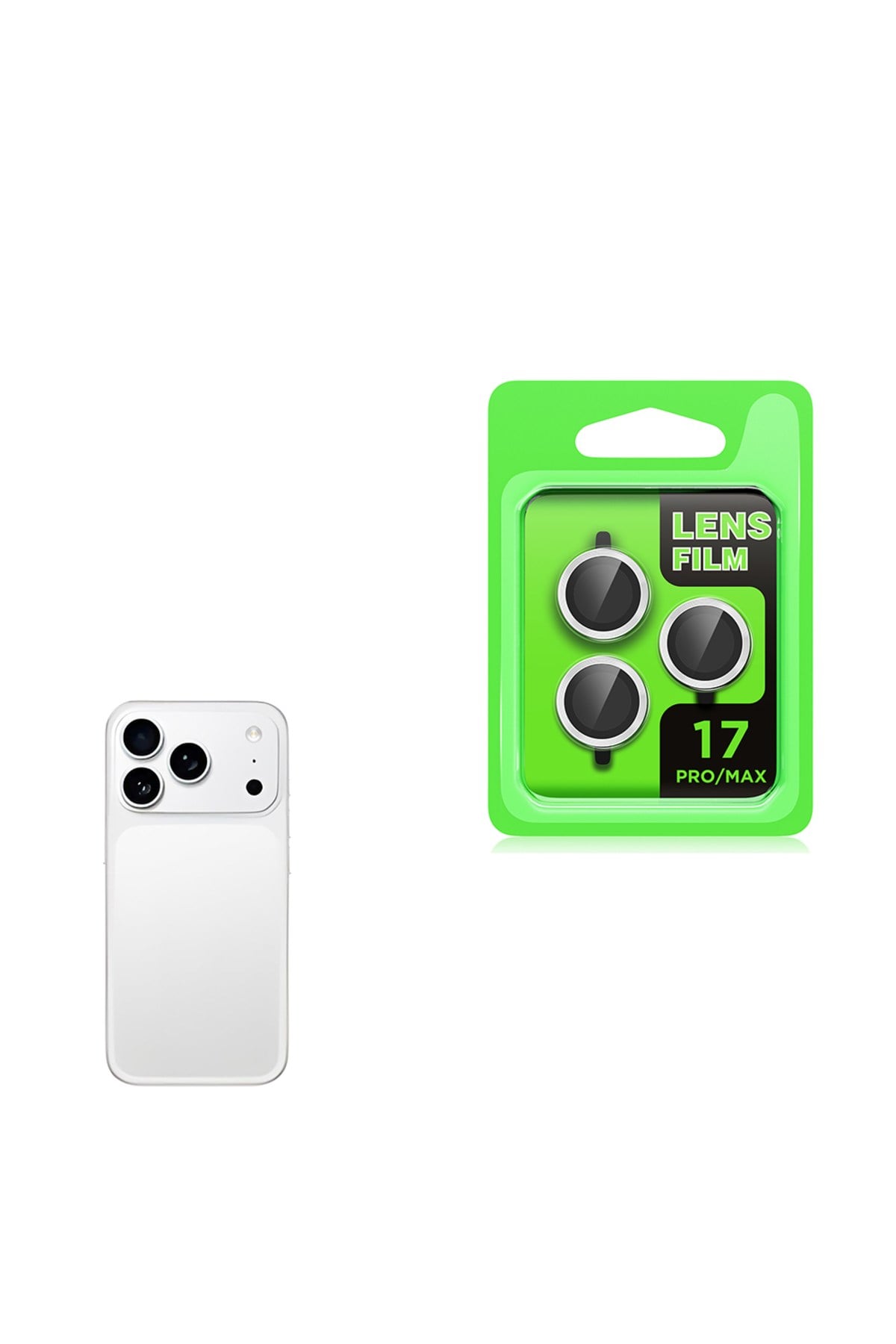 iPhone 17 Pro Zore CL-07 Kamera Lens Koruyucu - Titanyum-Gümüş