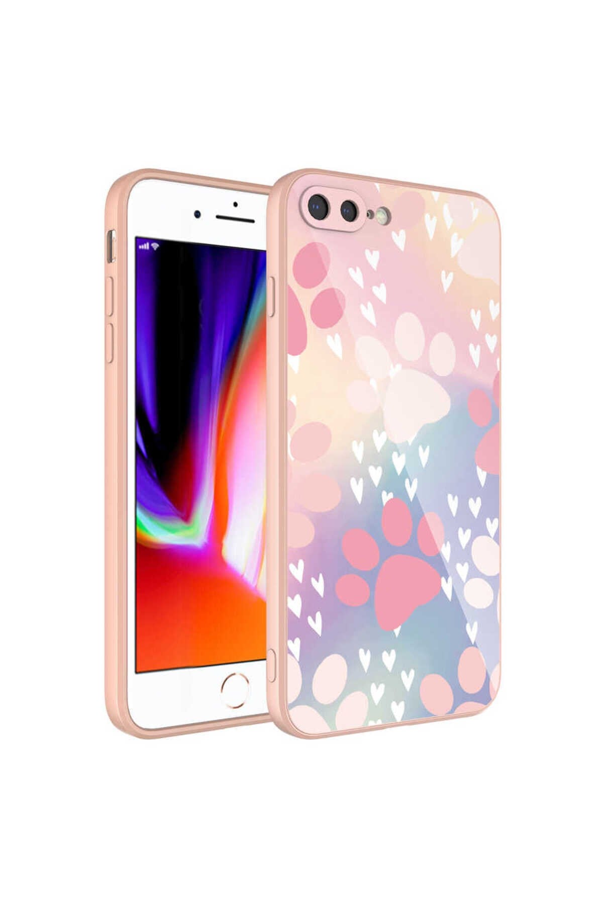iPhone 7 Plus Kılıf Kamera Korumalı Desenli Sert Silikon NVTH Epoksi Kapak - NO4
