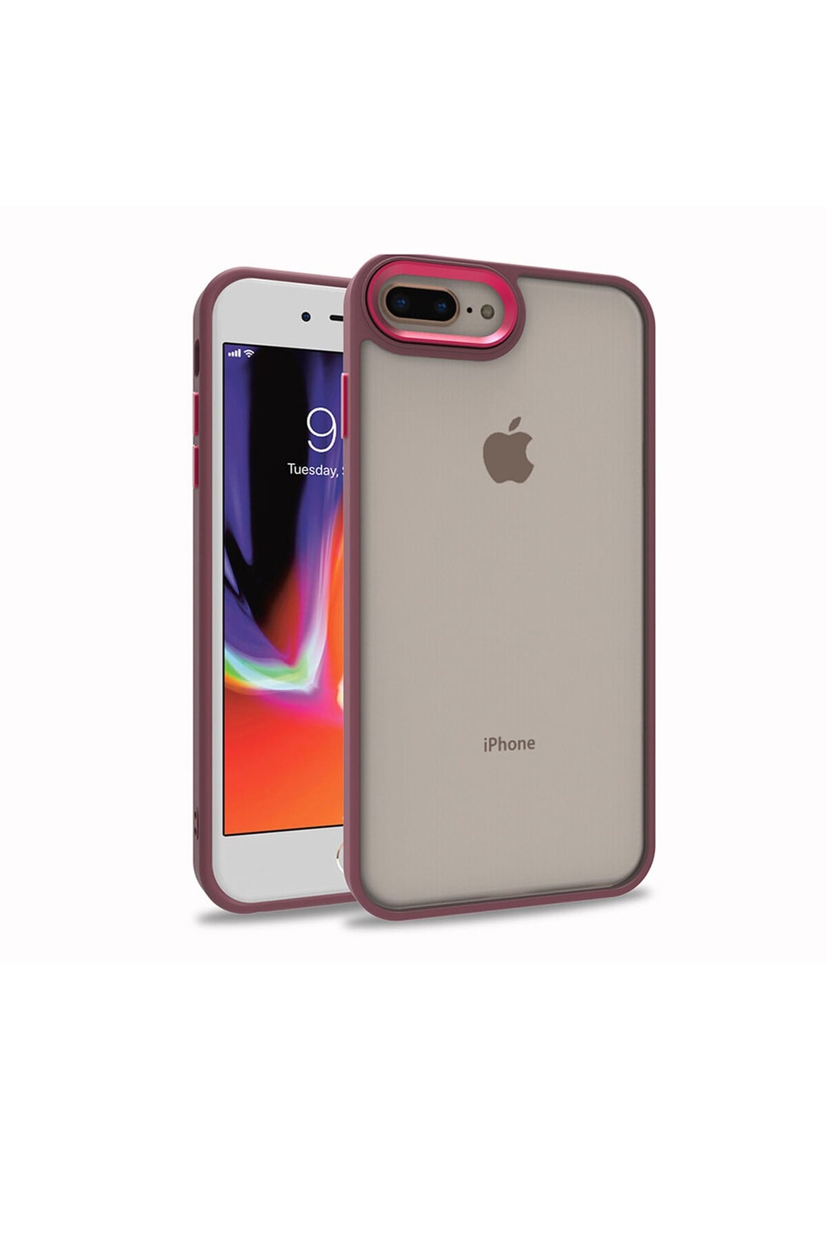 iPhone 7 Plus Kılıf NVTH Flora Kapak - Kırmızı