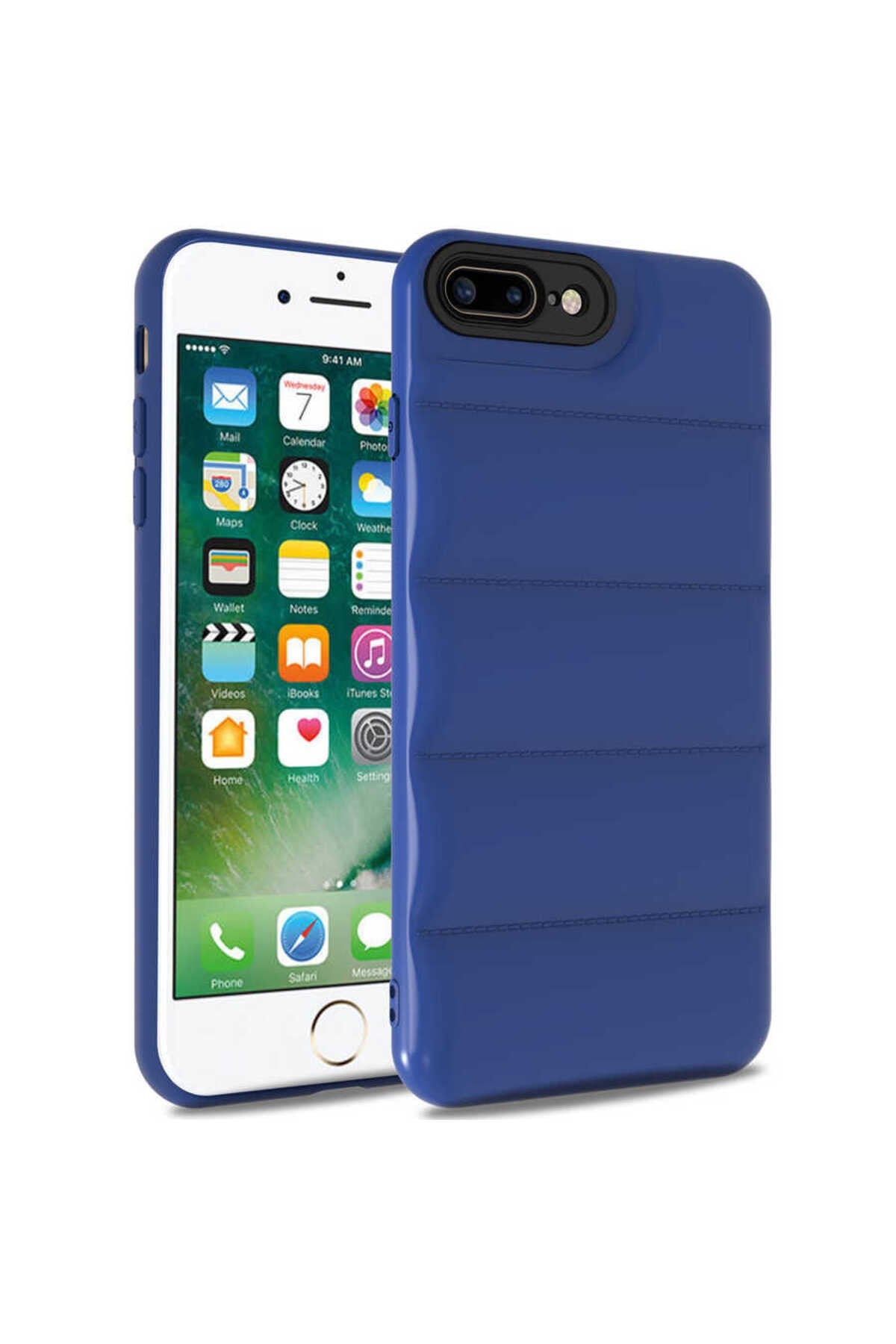 iPhone 7 Plus Kılıf NVTH Kasis Kapak - Saks Mavi