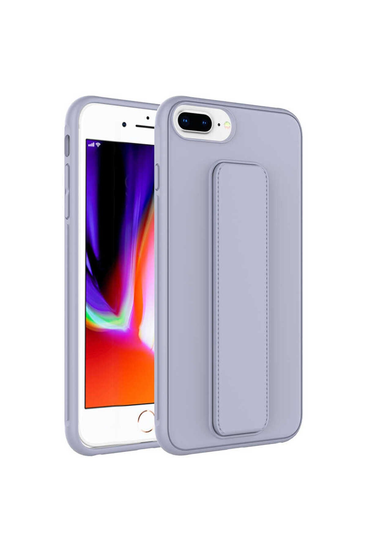 iPhone 7 Plus Kılıf NVTH Qstand Kapak - Gri