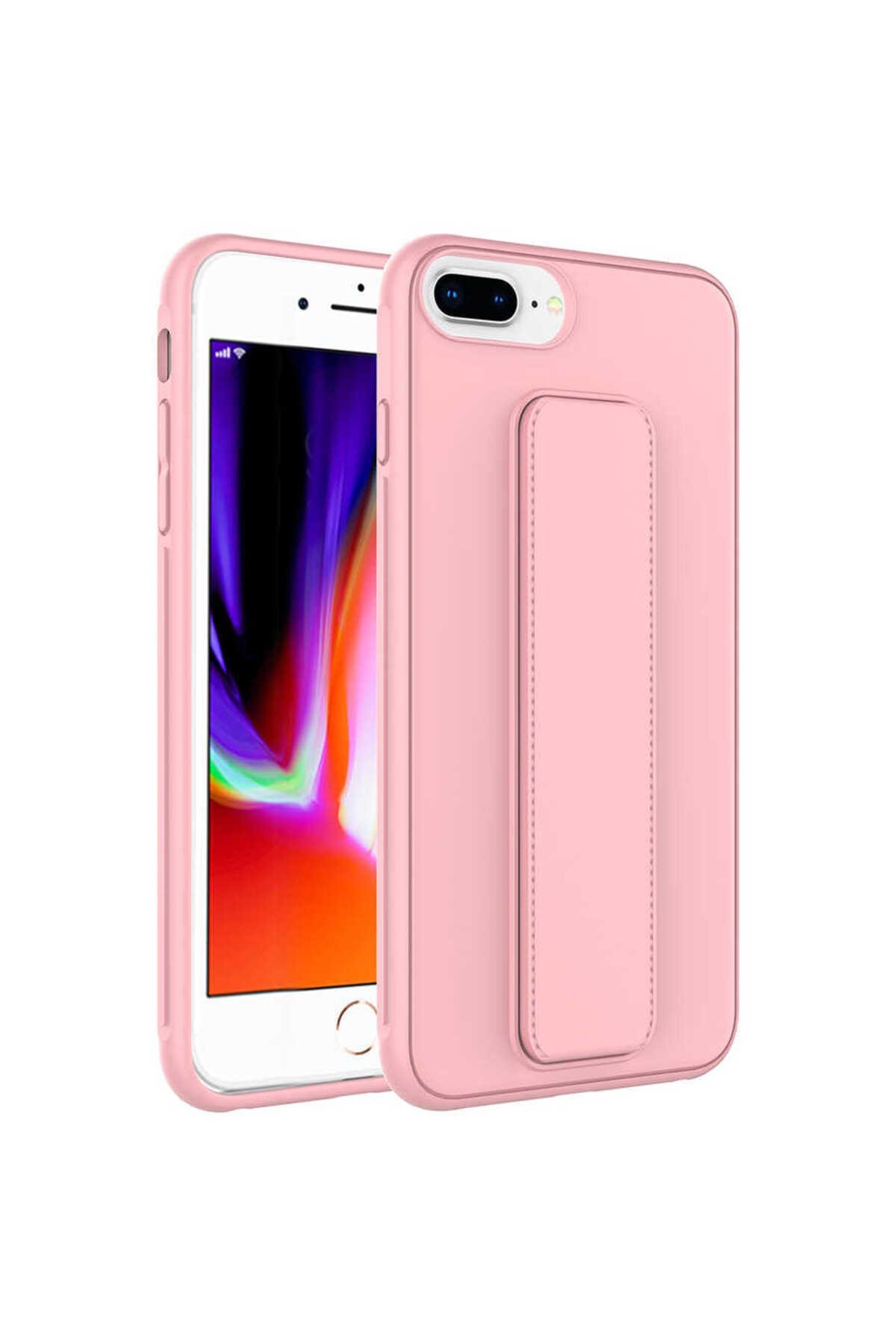 iPhone 7 Plus Kılıf NVTH Qstand Kapak - Pembe