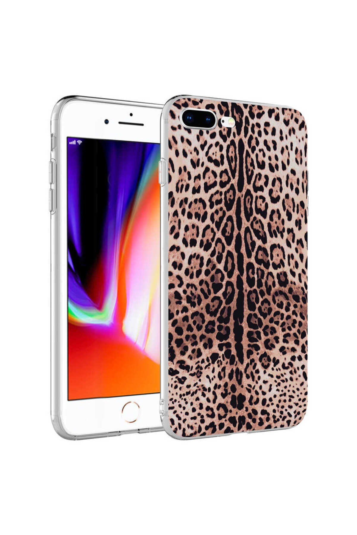iPhone 8 Plus Kılıf NVTH Bella Kapak - Leopar