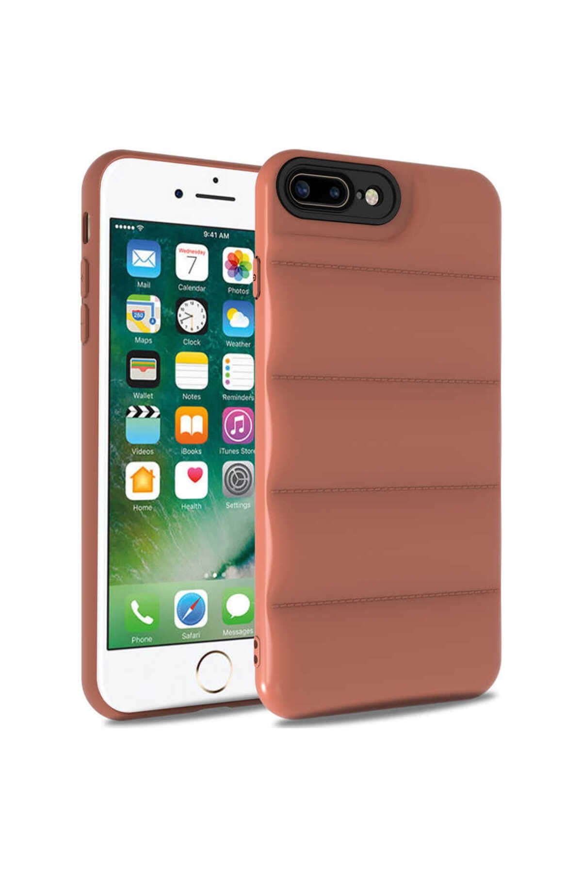 iPhone 8 Plus Kılıf NVTH Kasis Kapak - Kahverengi