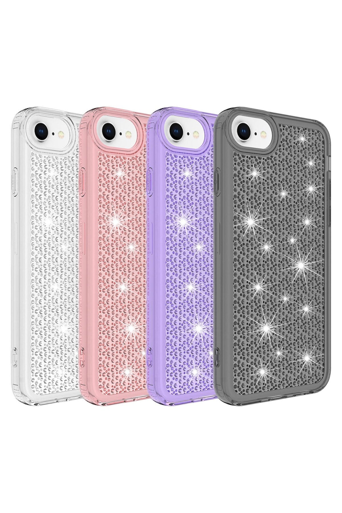 iPhone SE 2022 Uyumlu AiHTTgli Parlak Tasarımlı NVTH Snow Kılıf-Siyah
