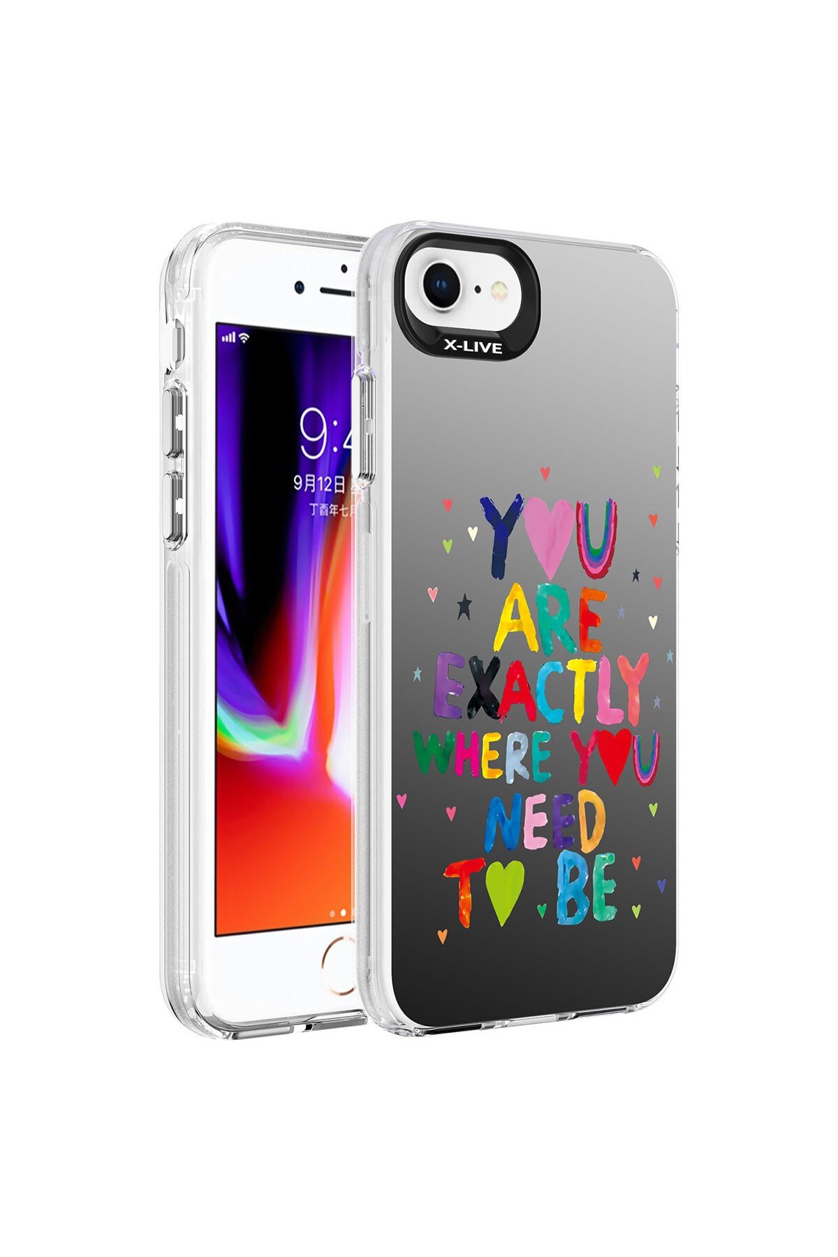 iPhone SE 2022 Uyumlu Desenli NVTH Silver Sert Kılıf-You