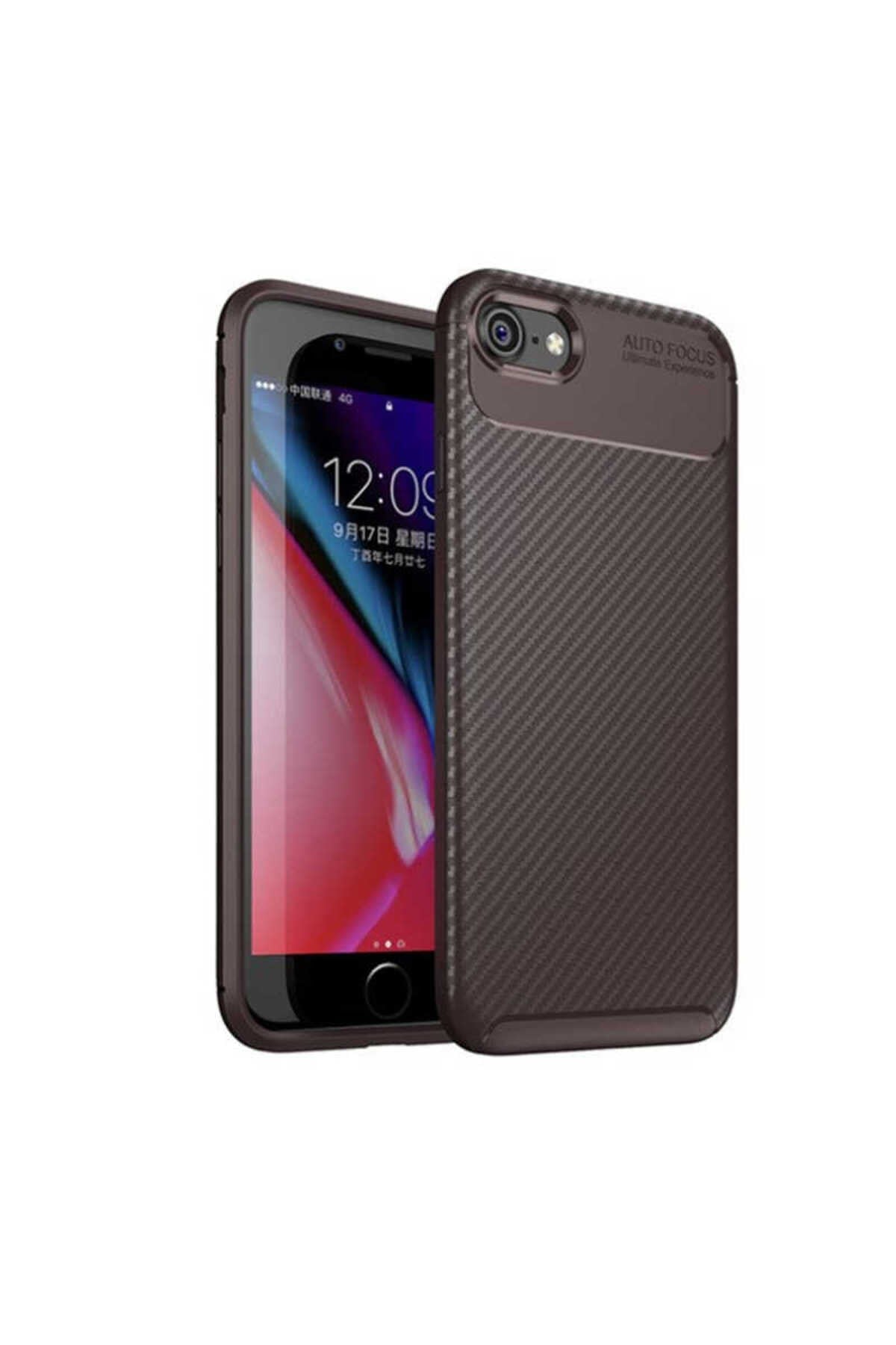 iPhone SE 2022 Uyumlu NVTH Negro Silikon Kılıf-Kahverengi
