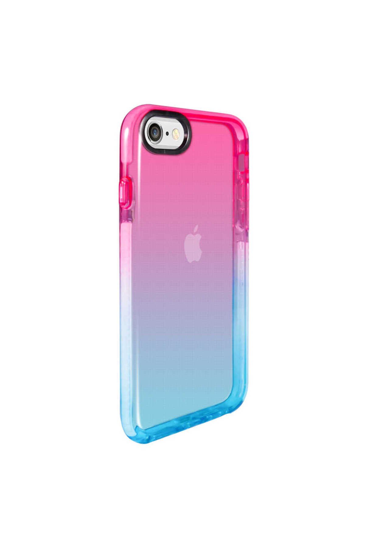iPhone SE 2022 Uyumlu NVTH Renkli Punto Kılıf-Pembe-Mavi